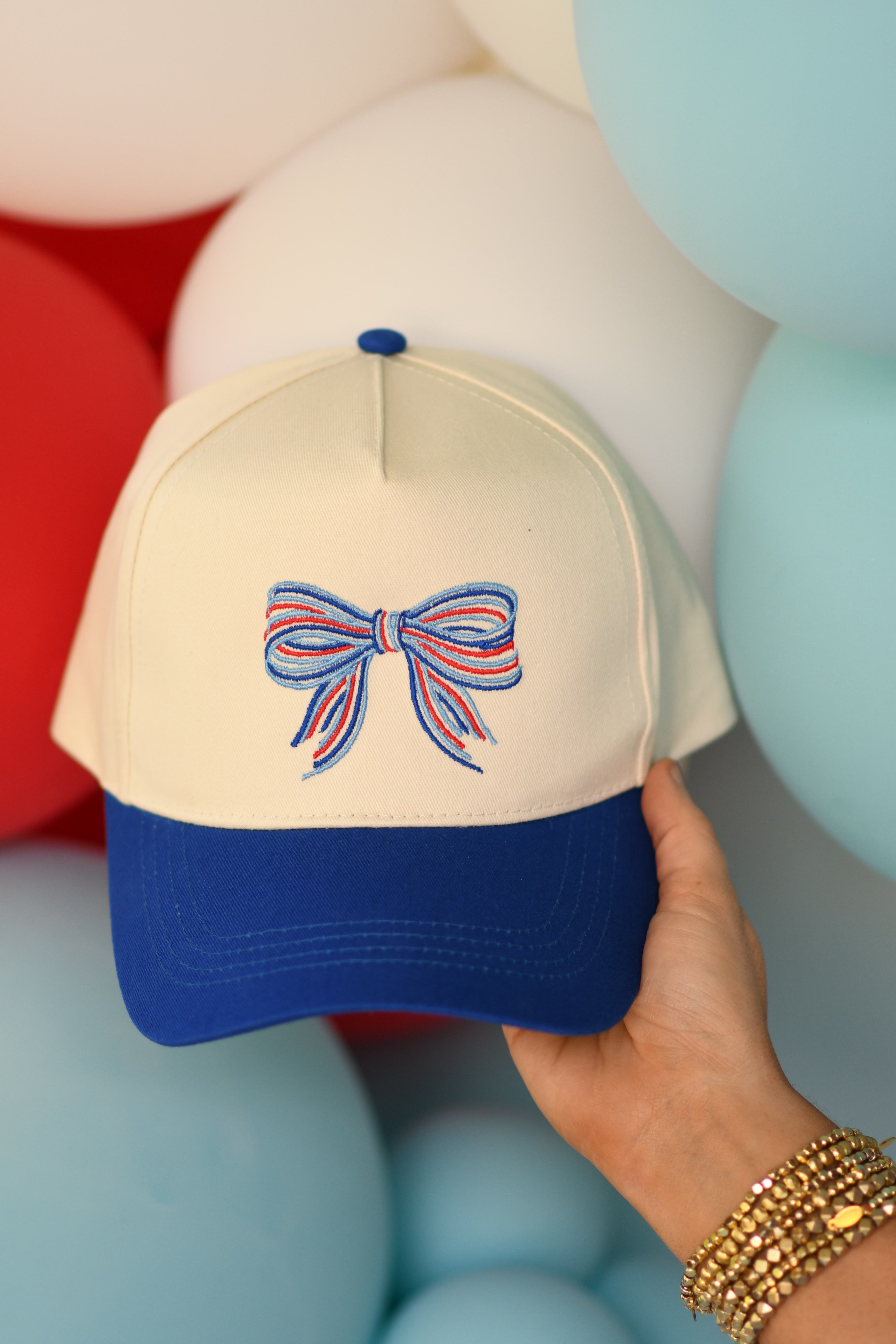 Red Patriotic Bow Hat