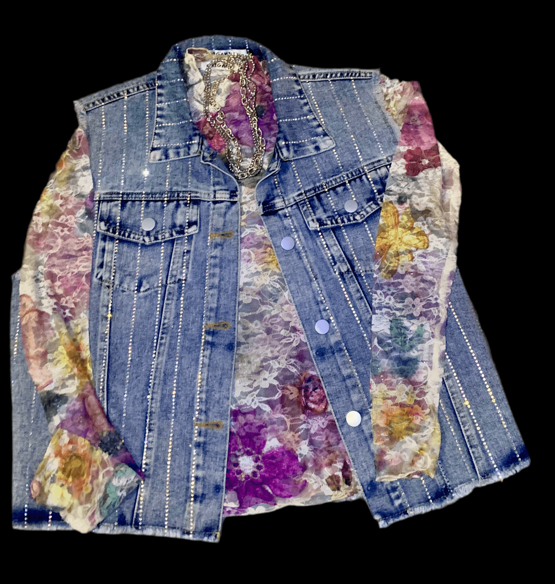Sequin Denim Vest