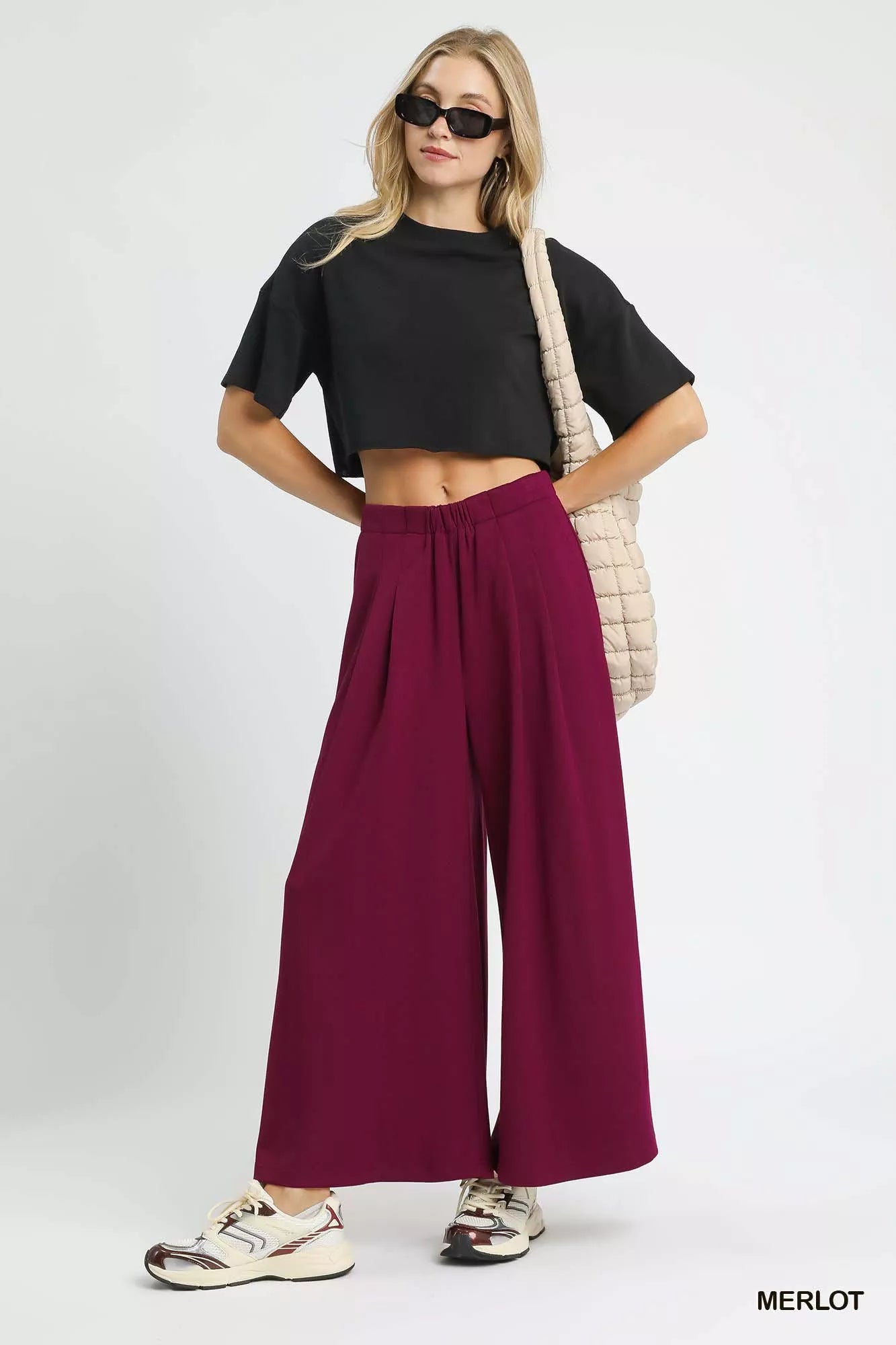 Umgee Wide Leg Pants with Pockets