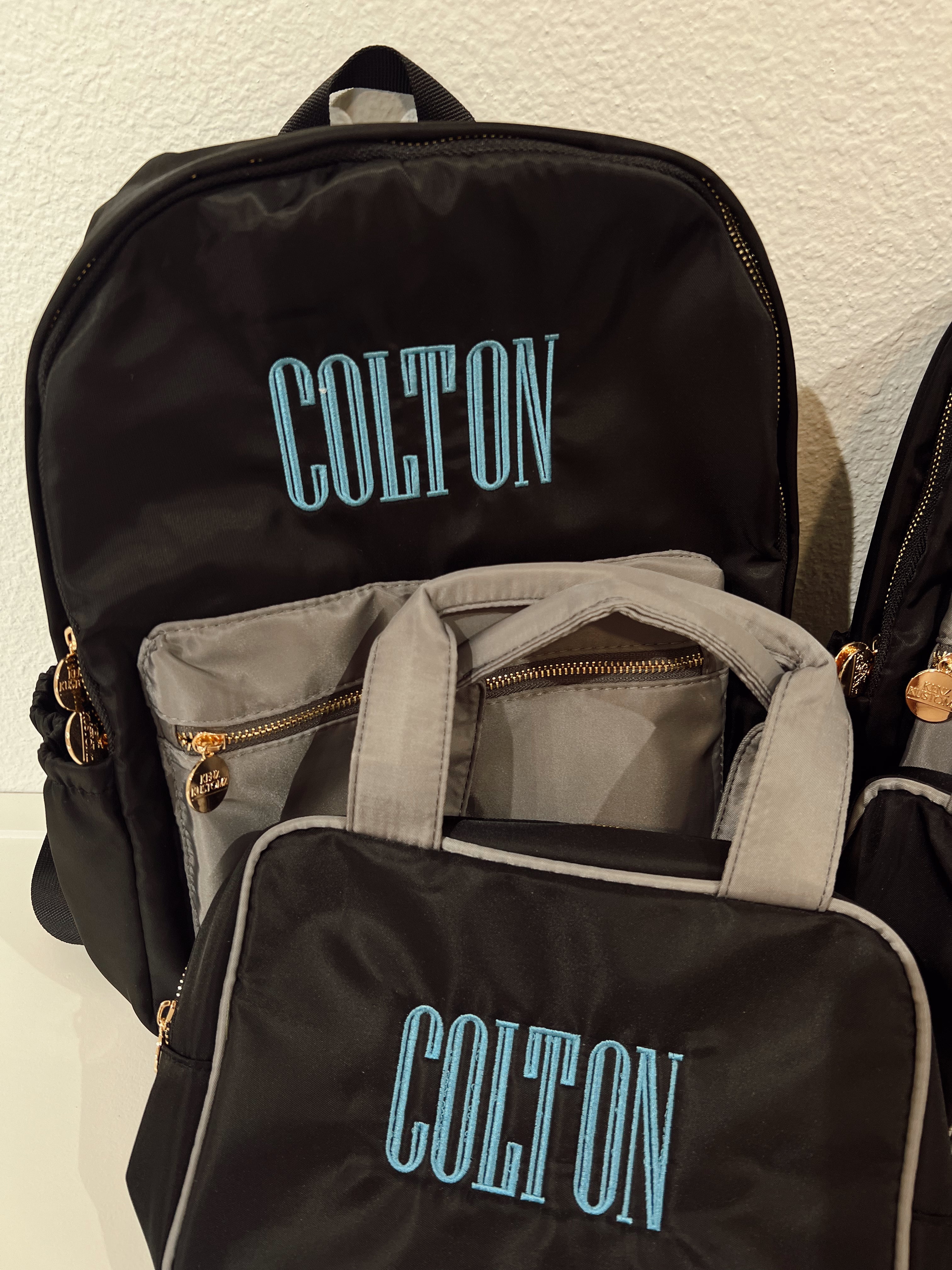 Backpack Black + Grey Colorblock Backpack