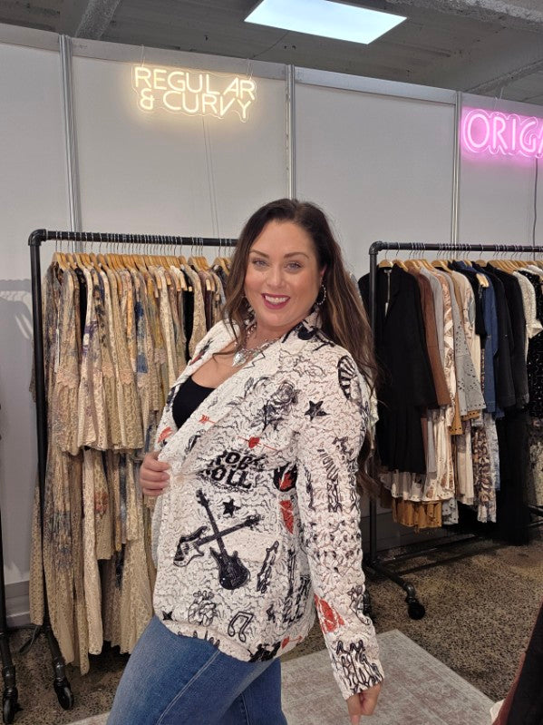 ROCK-N-ROLL LACE AND SEQUIN BLAZER JACKET