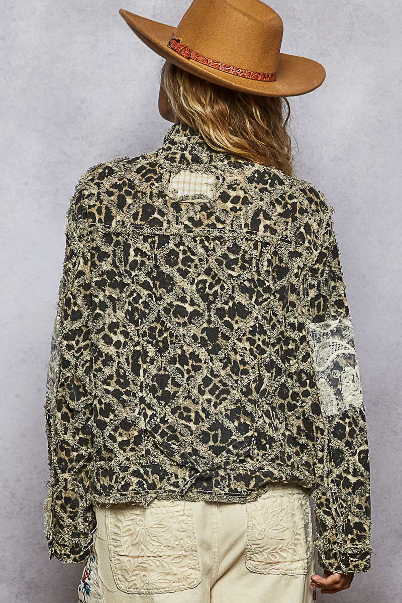 POL Lace and Leopard Jacket