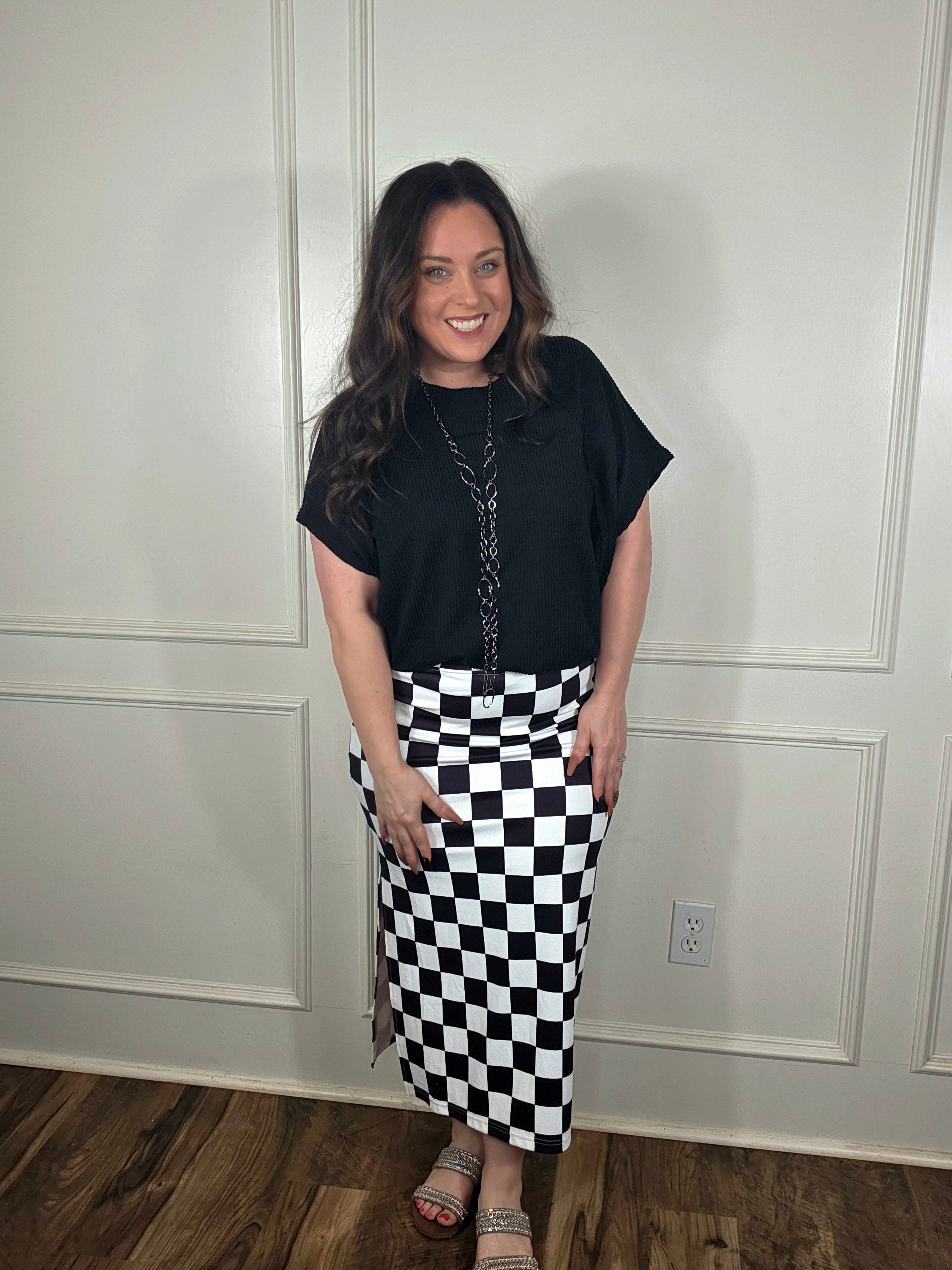 Checkmate & Cheetah MIDI Skirts