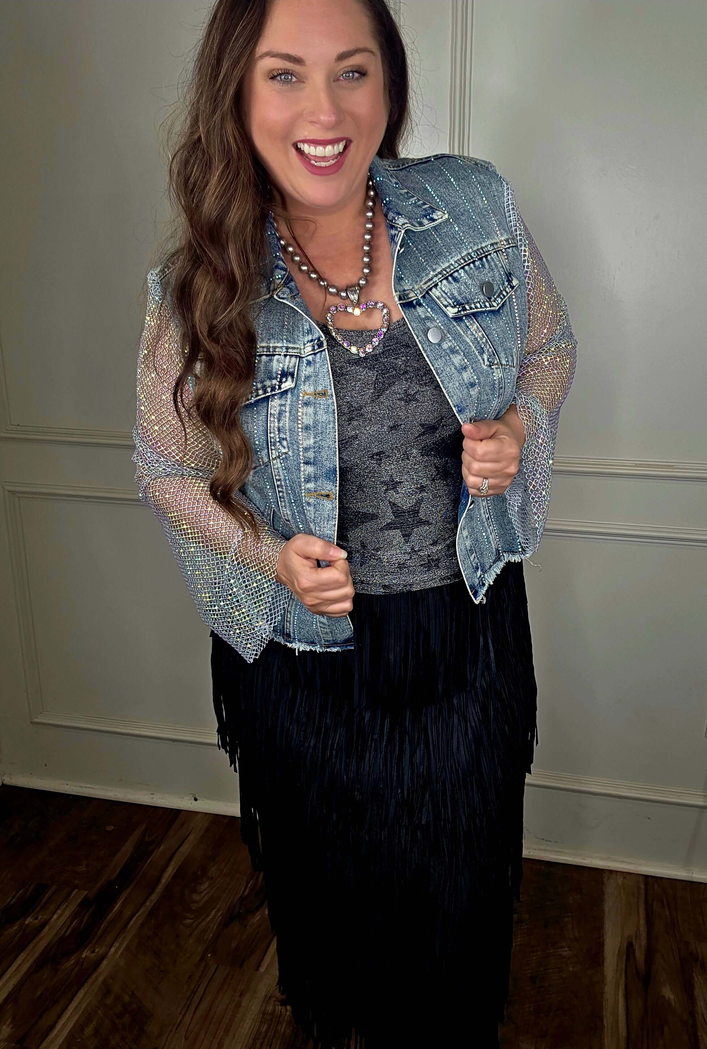 Jacket Sequin Denim Jacket