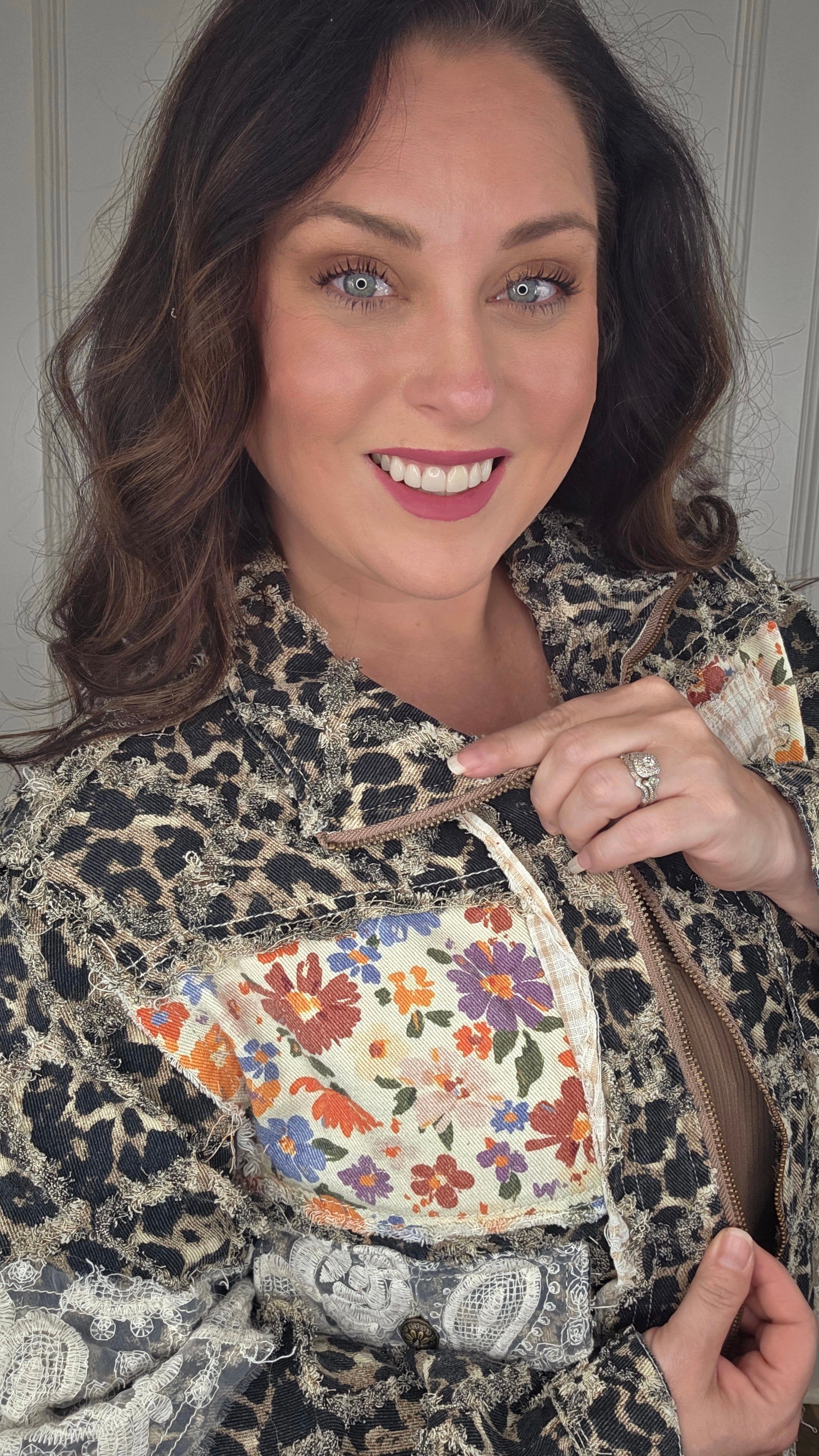 POL Lace and Leopard Jacket