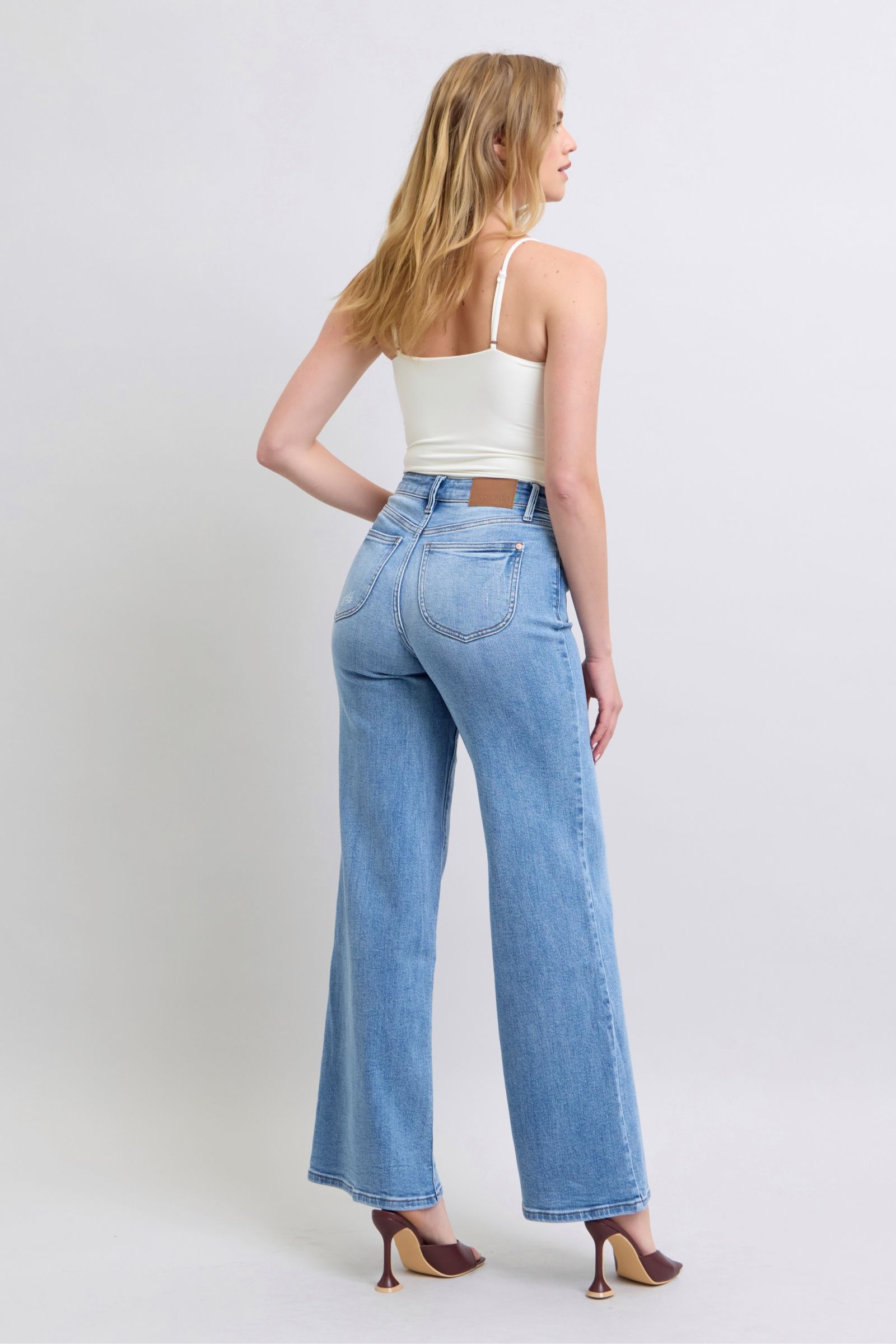 Bottoms Judy Blue Full Size Wide Leg Jeans with Pockets
