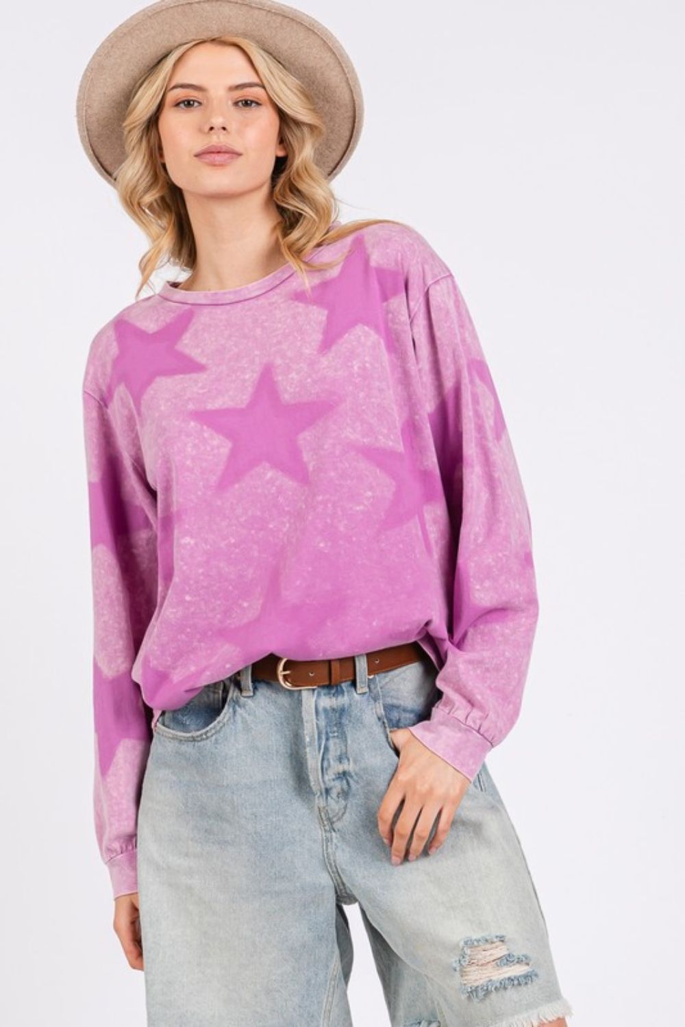 Shirts & Tops SAGE + FIG Mineral Wash Star Pattern T-Shirt