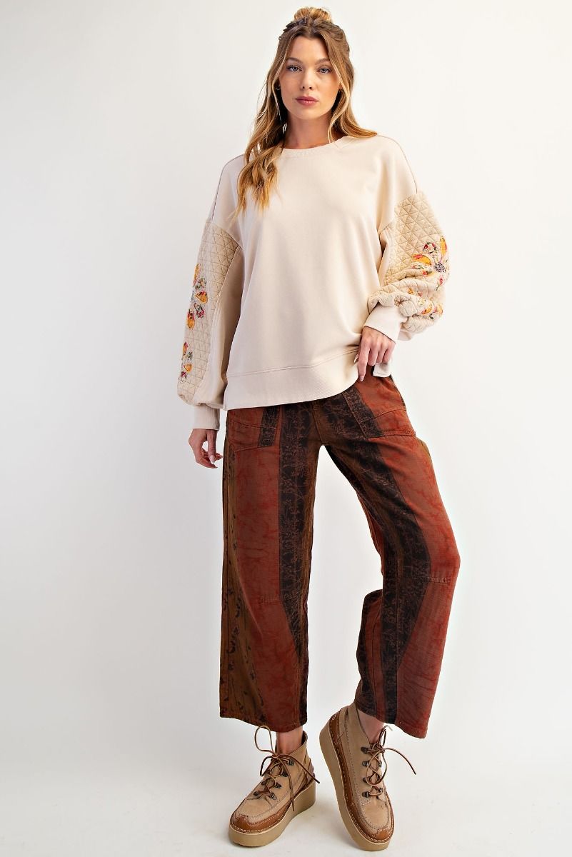 Easel Bloom & Cozy Quilted Sleeve Pullover