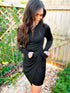 Carrie Crossover Waist Faux Wrap Dress - Girl Code Couture