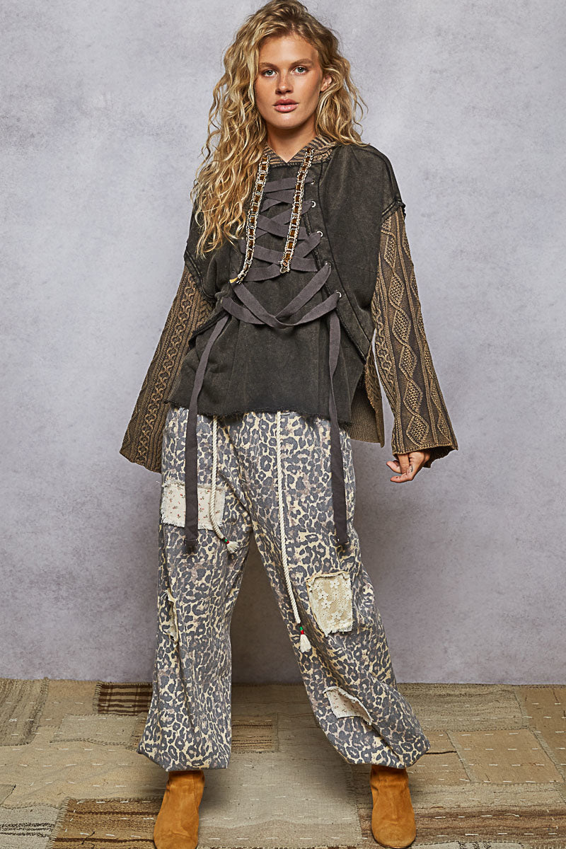 POL Rebel Lace-Up Top