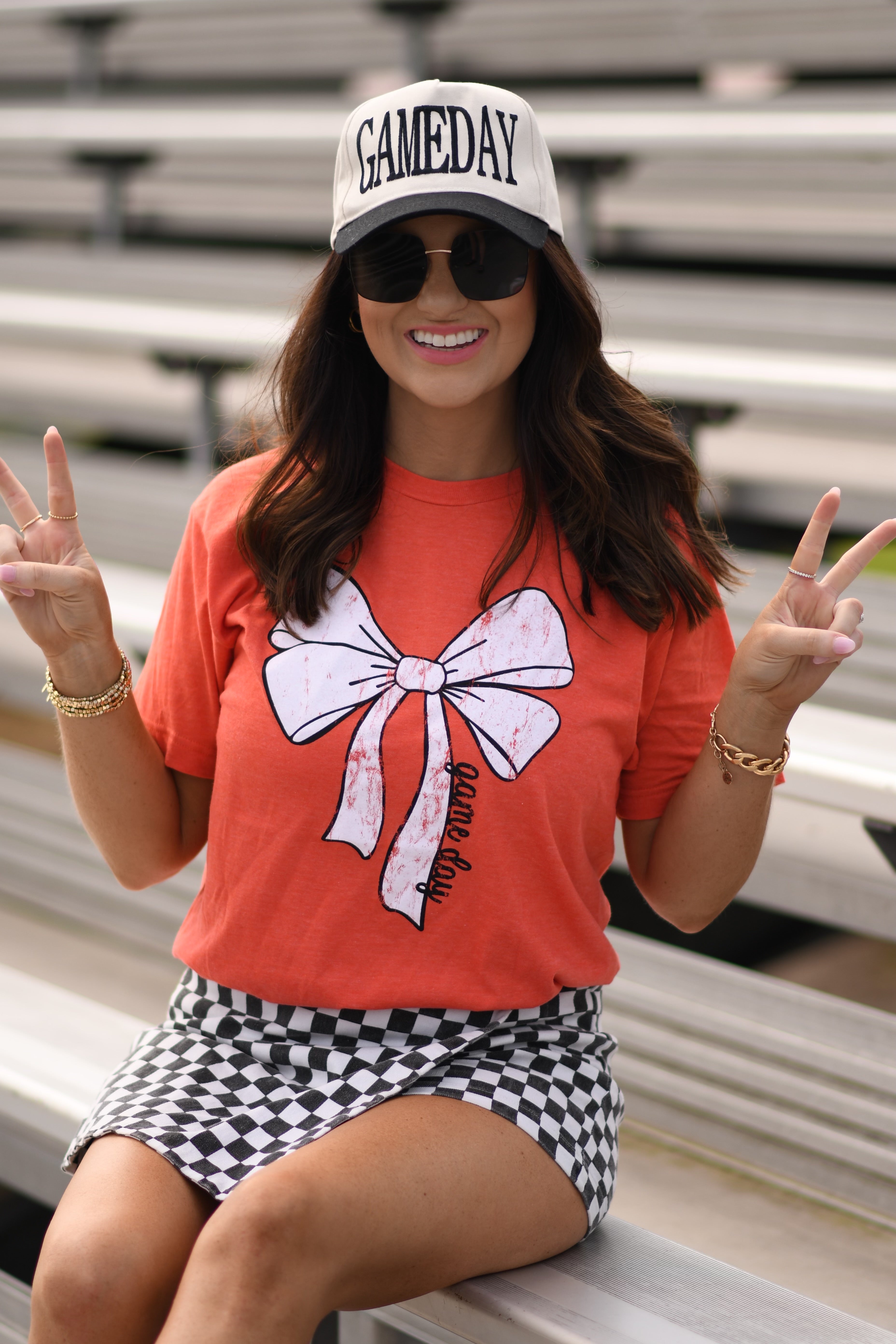 Orange Game Day Bow Tee