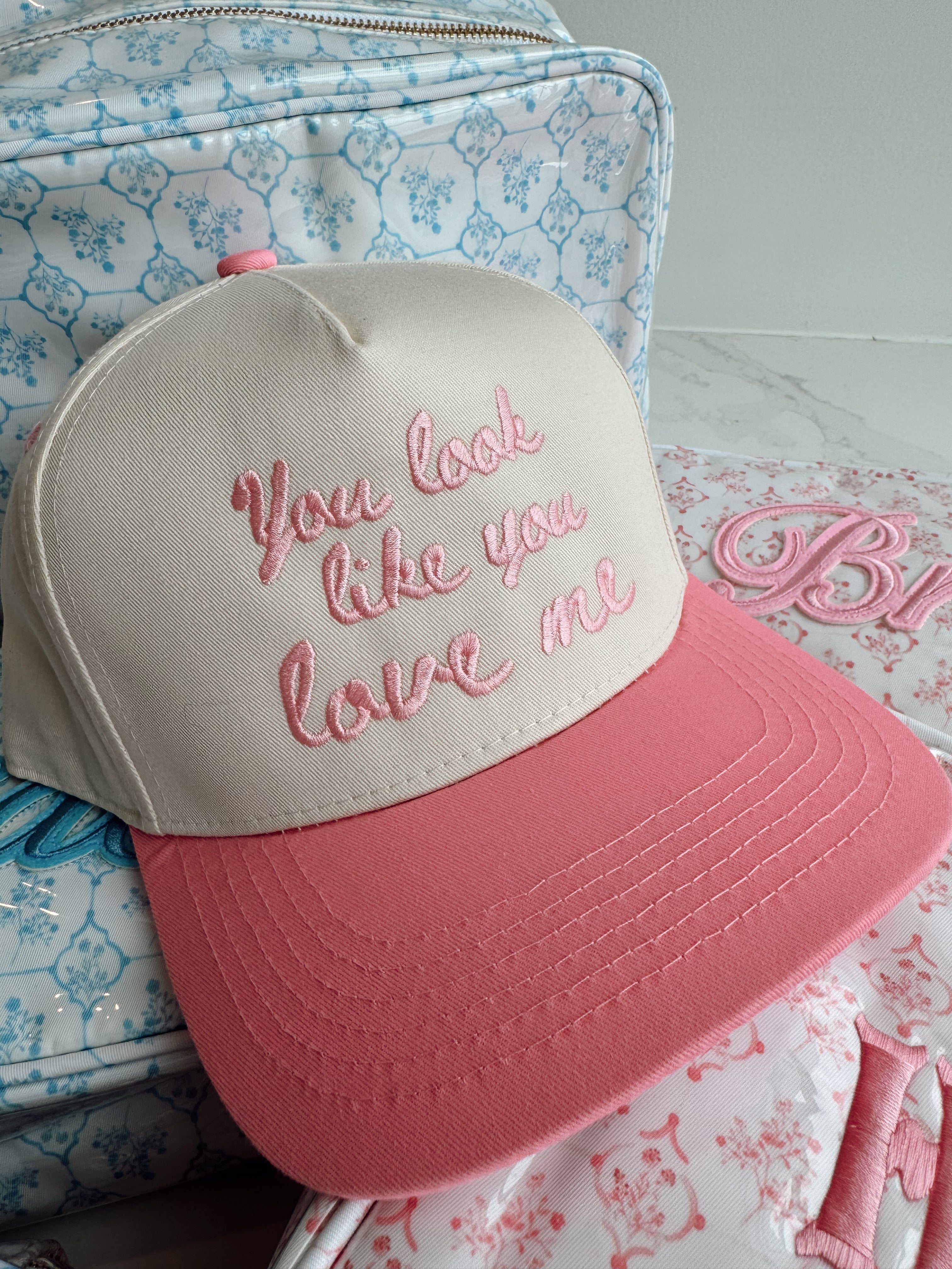 Hat You Look Like You Love Me - Pink Vintage Trucker Hat