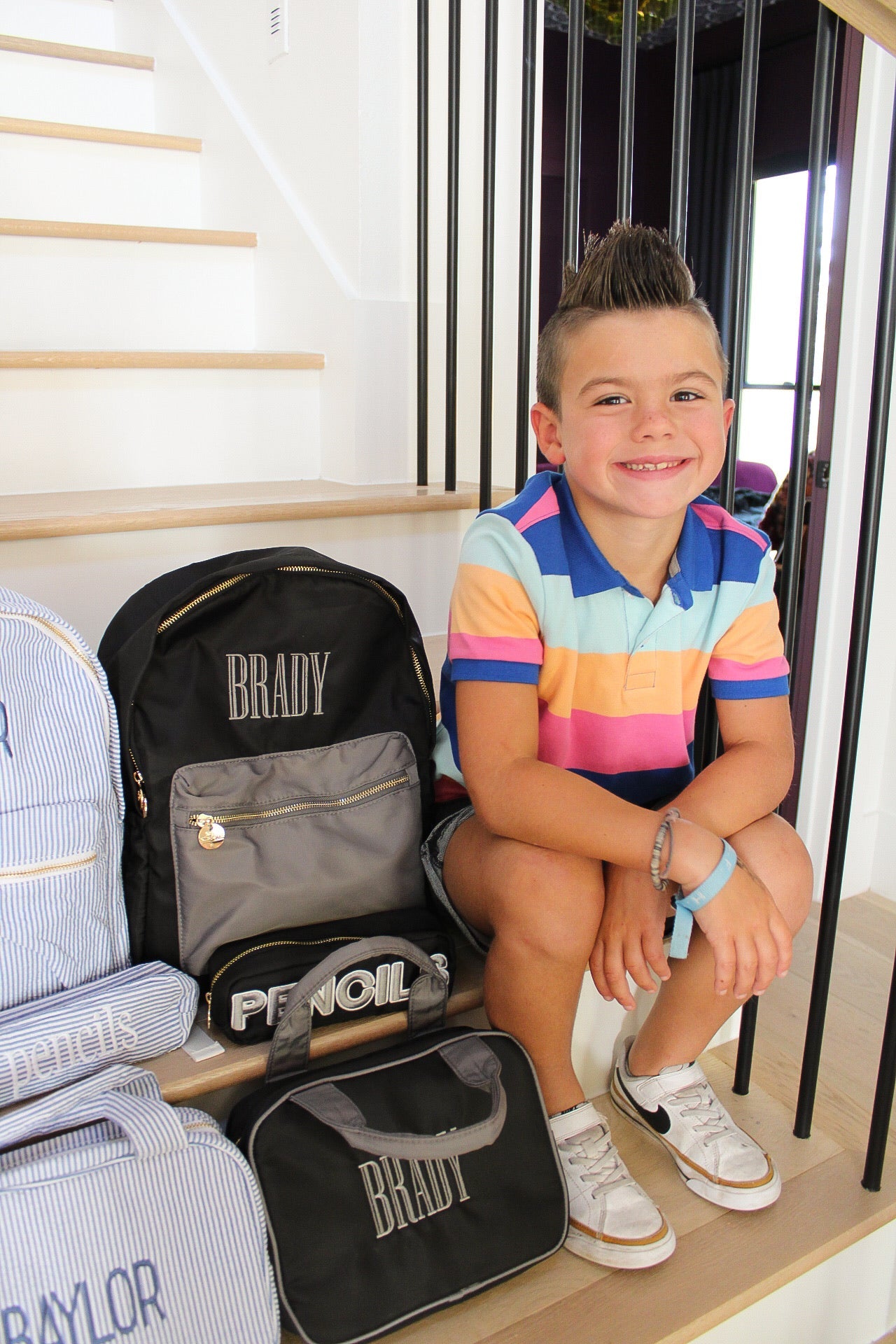 Backpack Black + Grey Colorblock Backpack