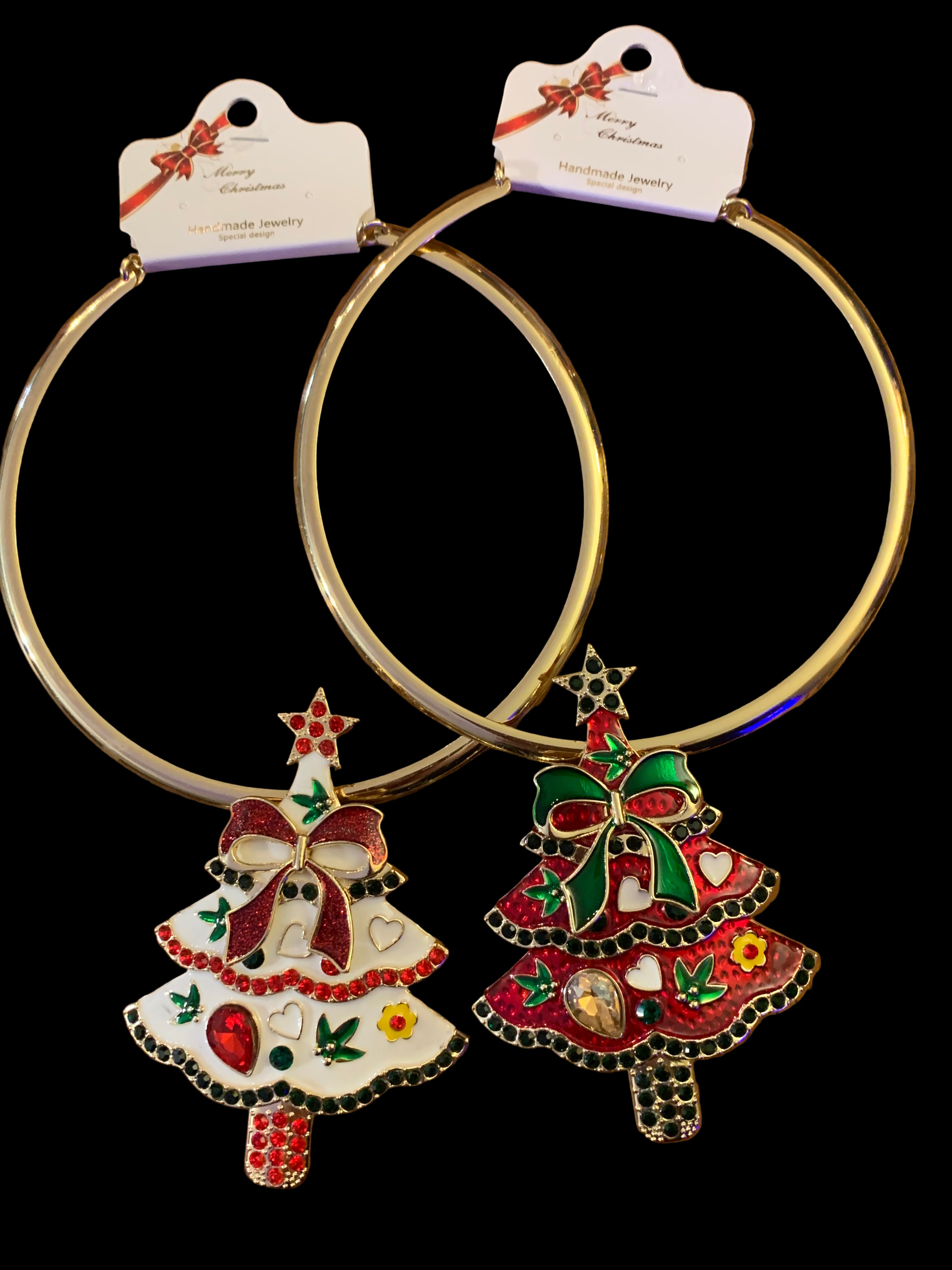 Rhinestone Christmas Tree Choker Necklace