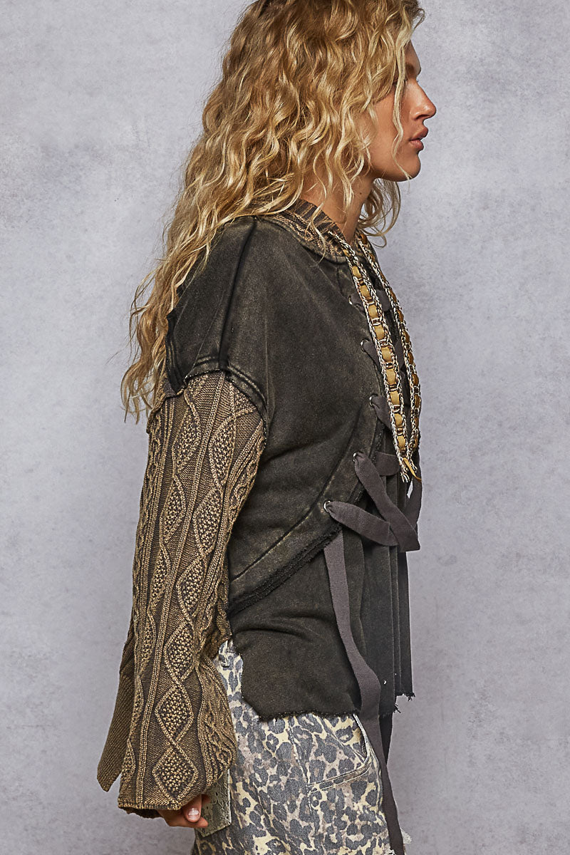 POL Rebel Lace-Up Top