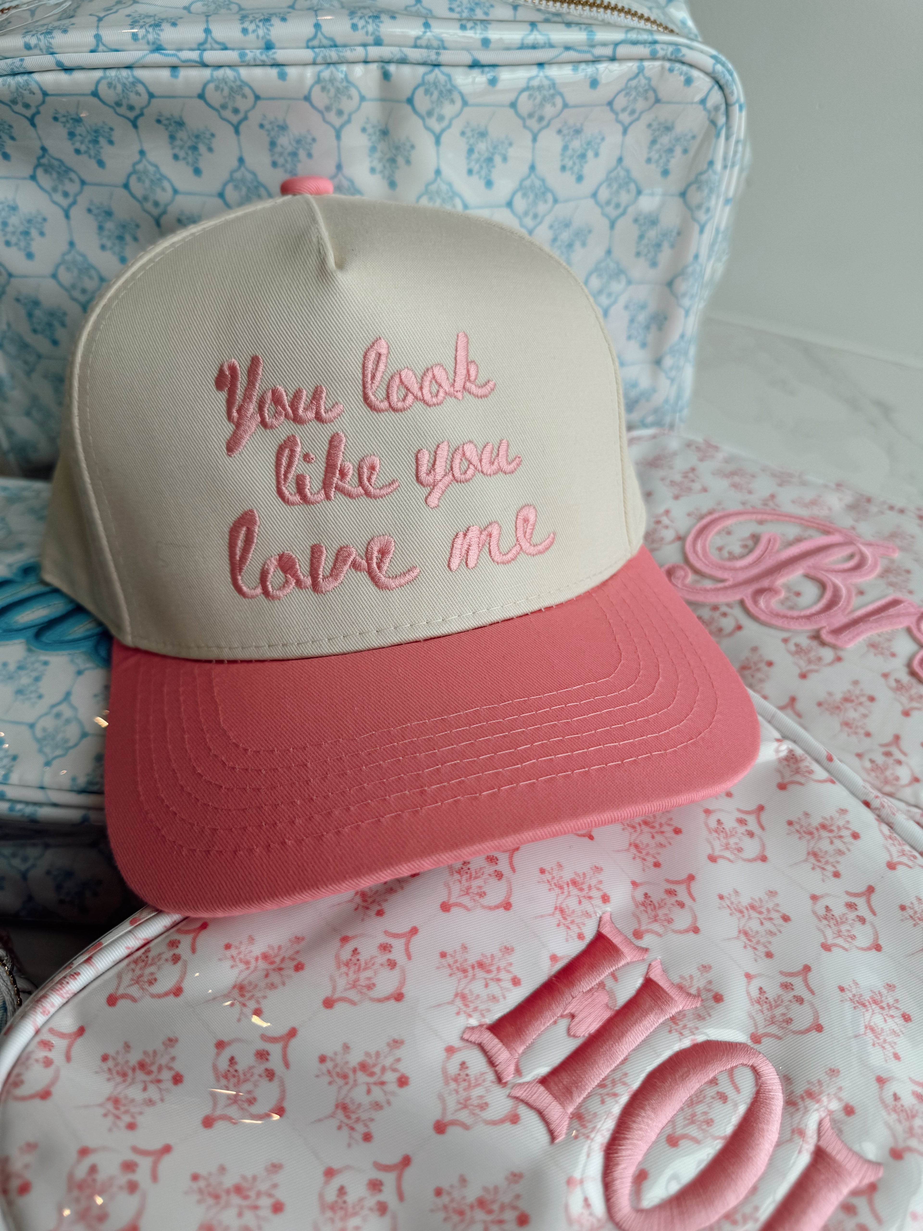 Hat You Look Like You Love Me - Pink Vintage Trucker Hat