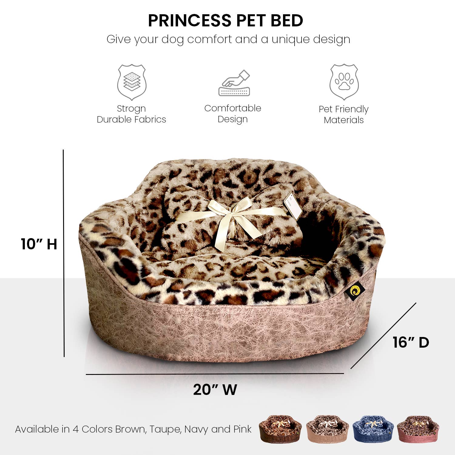 Precious Tails Leopard Bed with Bone