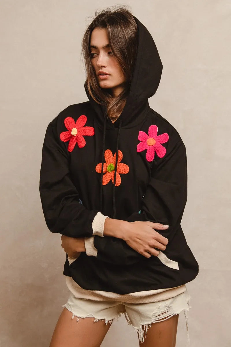 BiBi Patched Hoodie Top