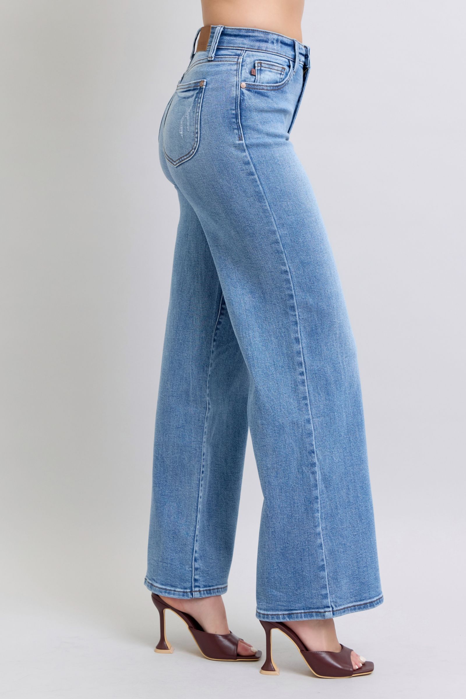 Bottoms Judy Blue Full Size Wide Leg Jeans with Pockets