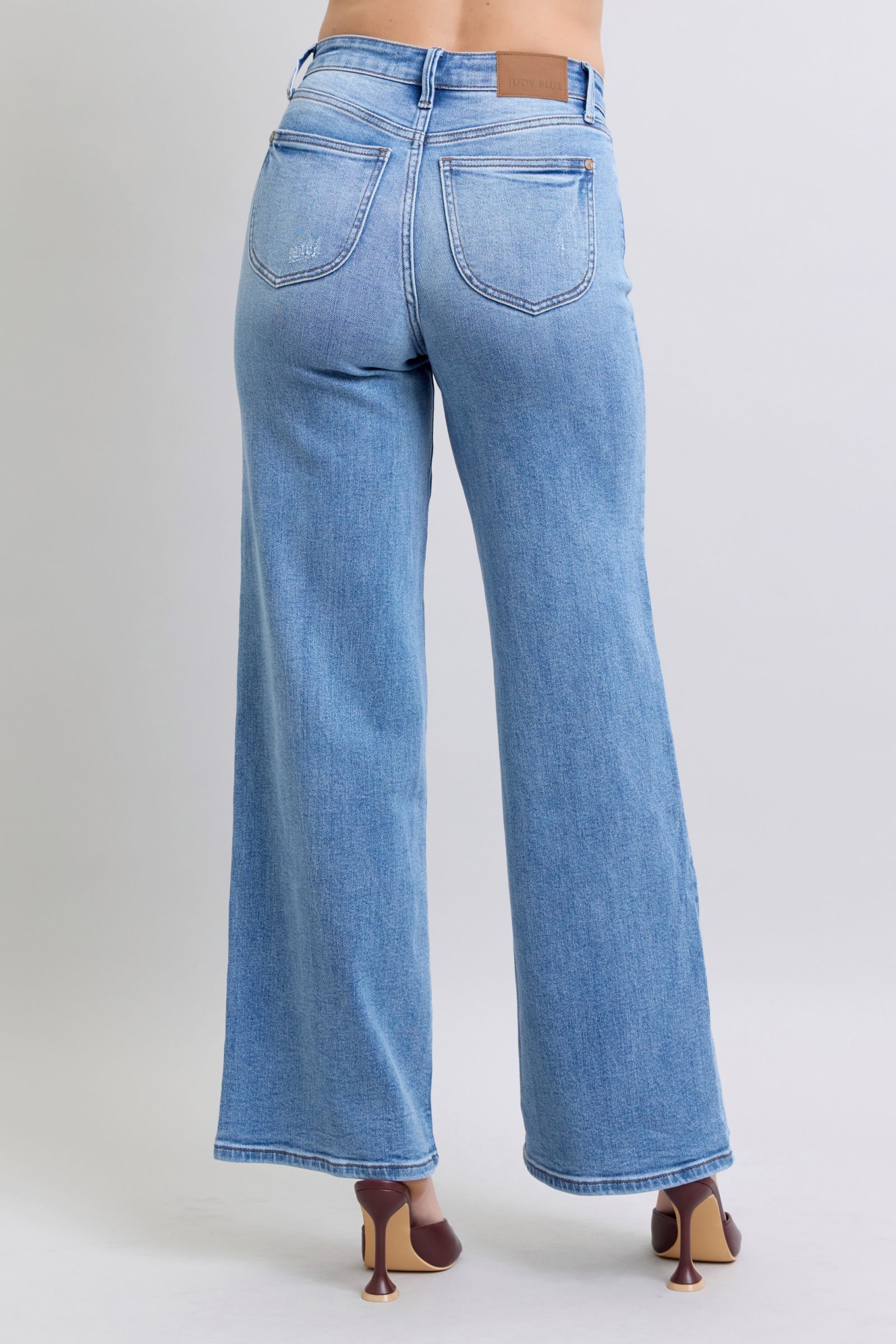 Bottoms Judy Blue Full Size Wide Leg Jeans with Pockets