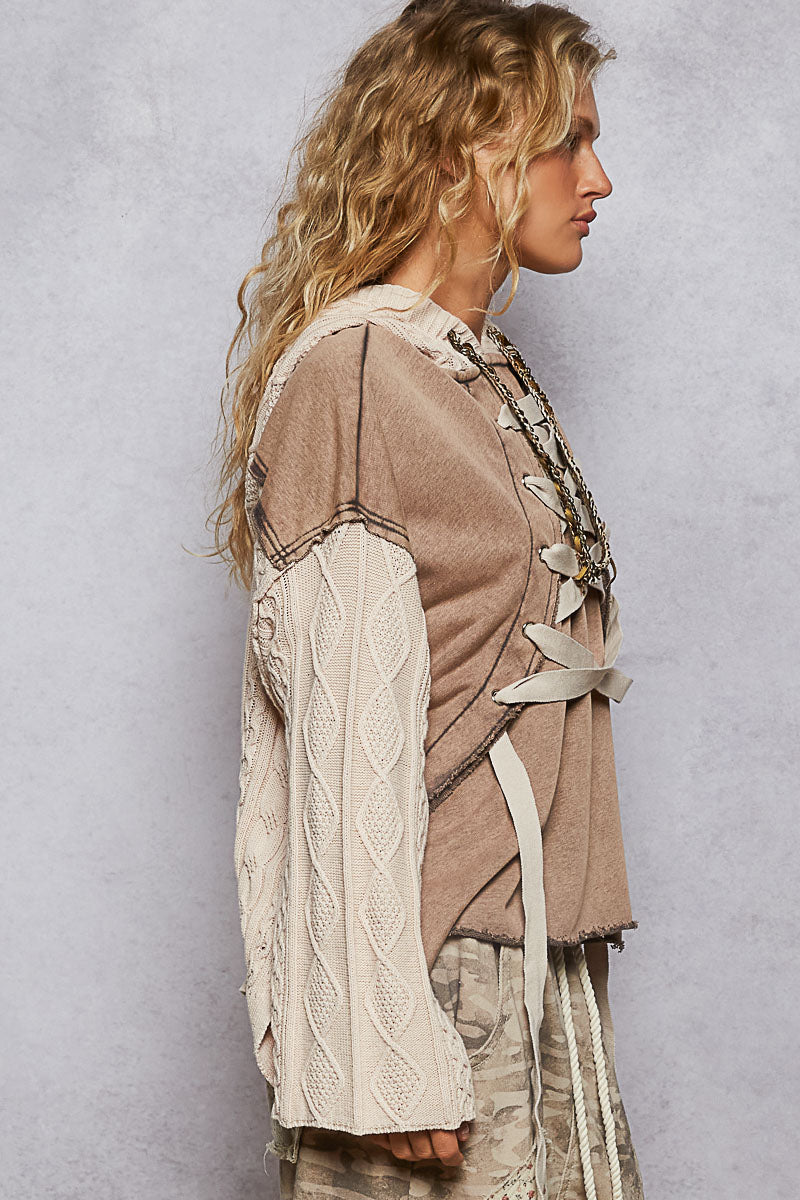 POL Rebel Lace-Up Top