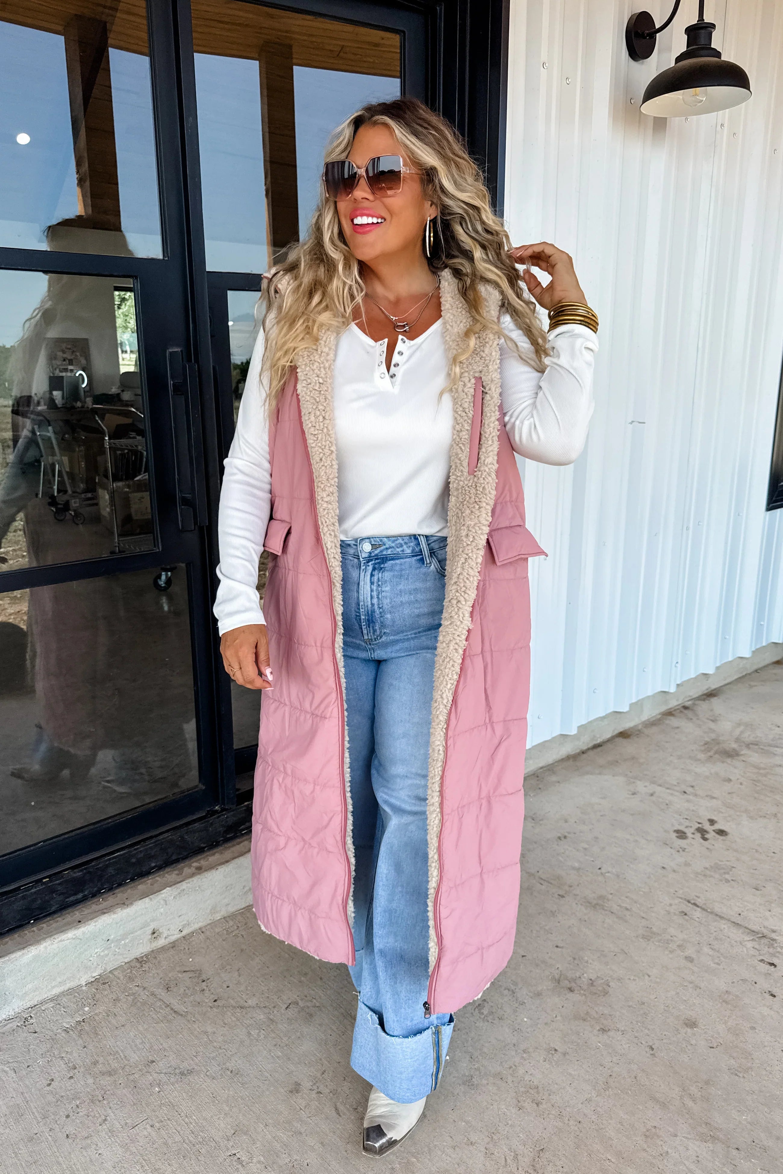 Reversible Sherpa Puffer Vest