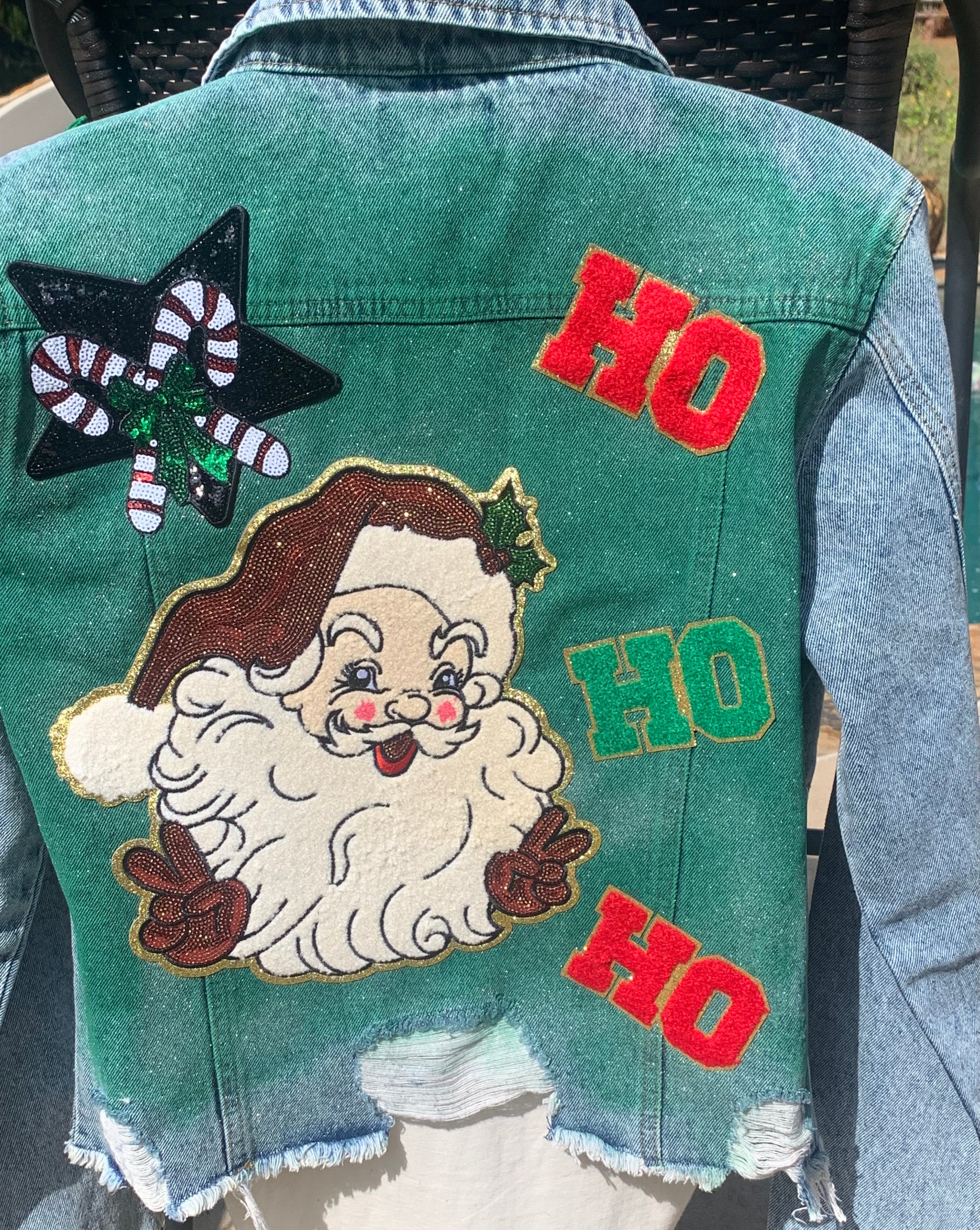 Jolly Vibes Only - Santa Denim Custom Jacket