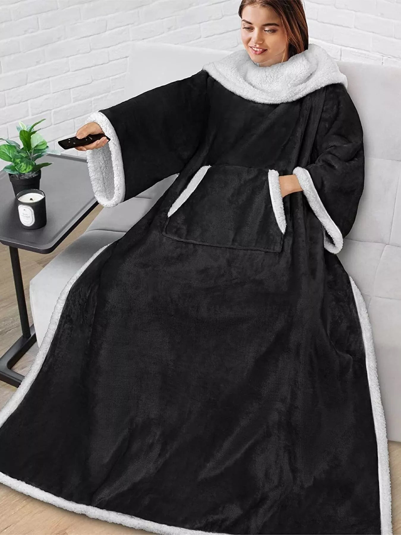 Oversized Wearable Blanket Hoodie Lounge Nightgown