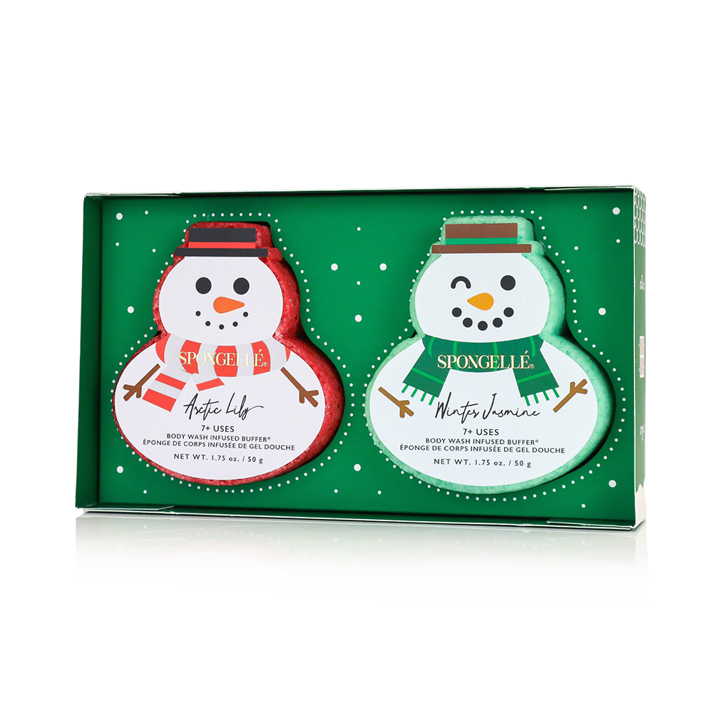 Body Wash Infused Buffer Let It Snow | Holiday Snowman Gift Set