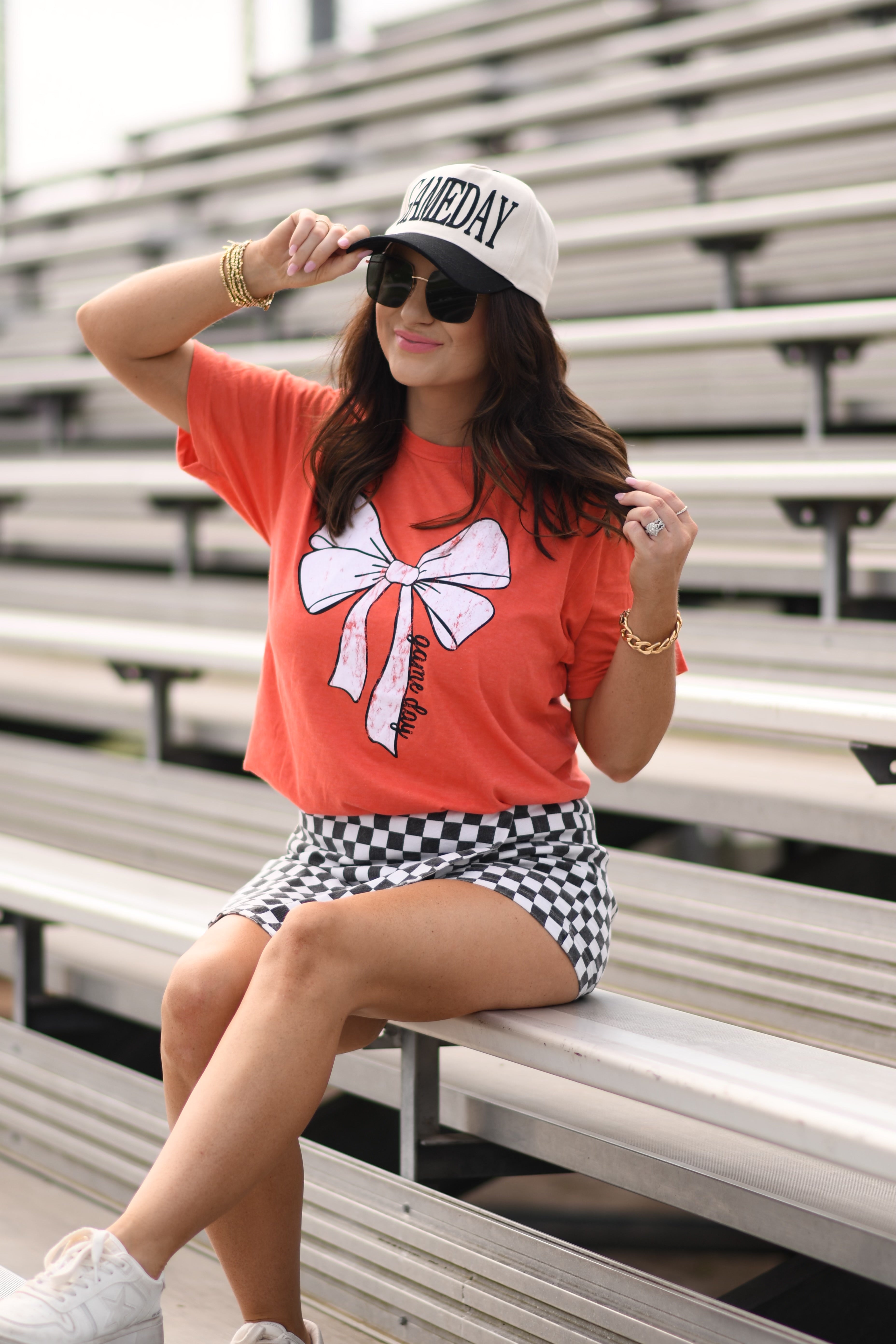 Orange Game Day Bow Tee