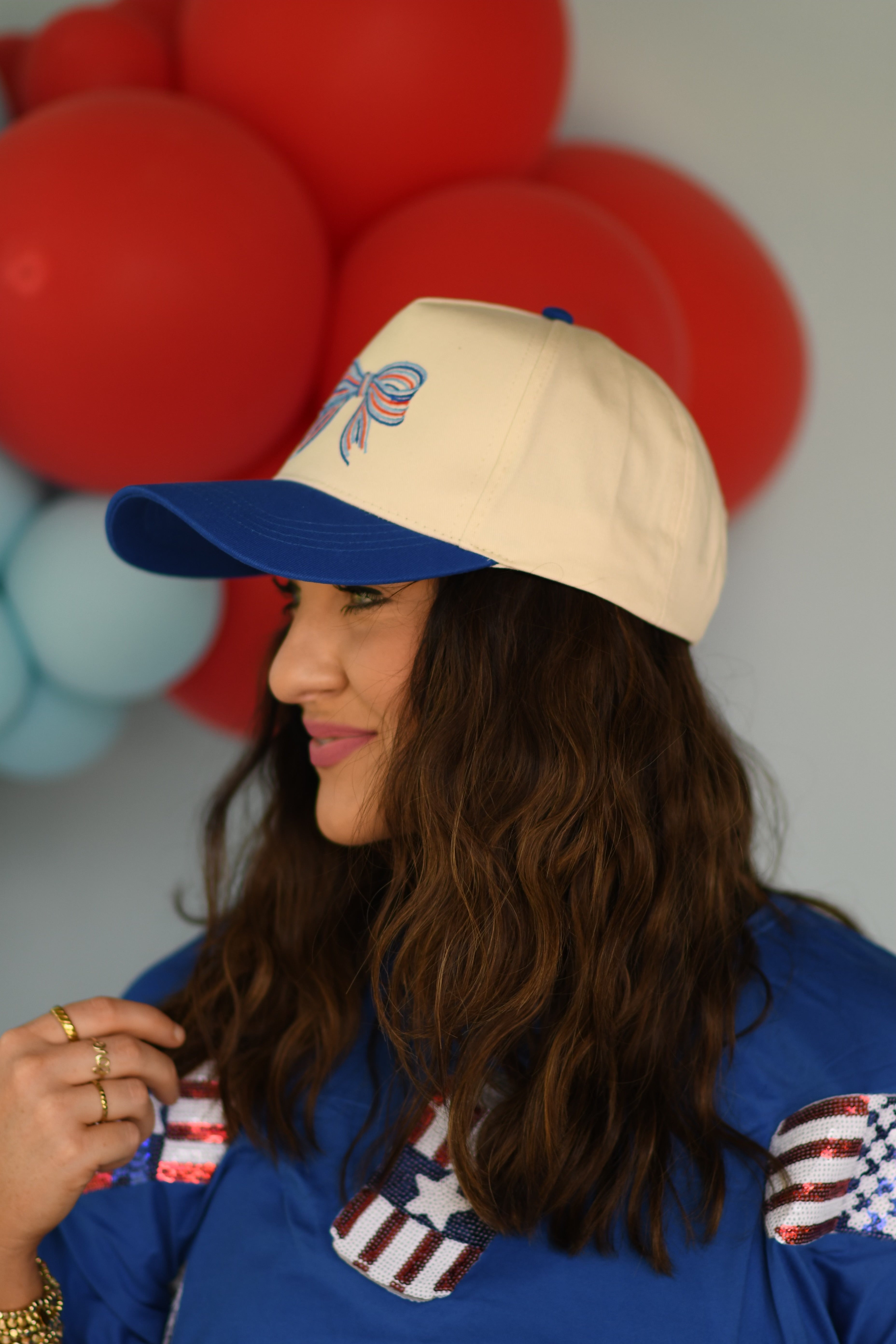 Red Patriotic Bow Hat