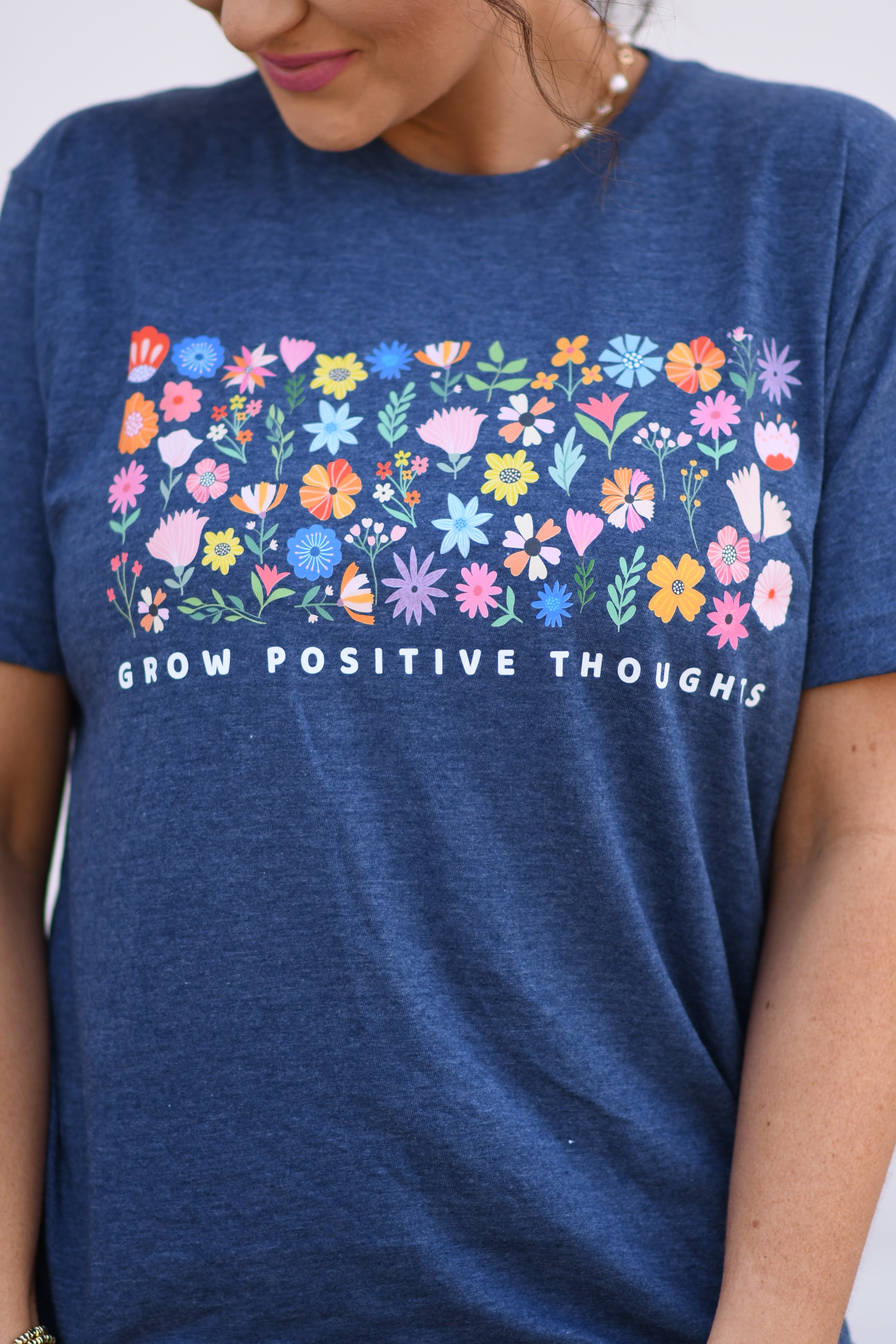 Grow Positive thoughts Floral Tee