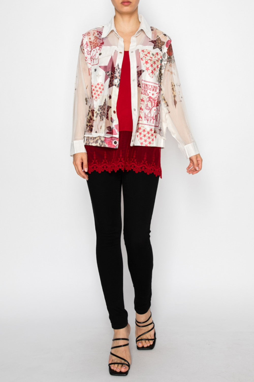 Starlit Leopard and Rose Suede & Mesh Jacket