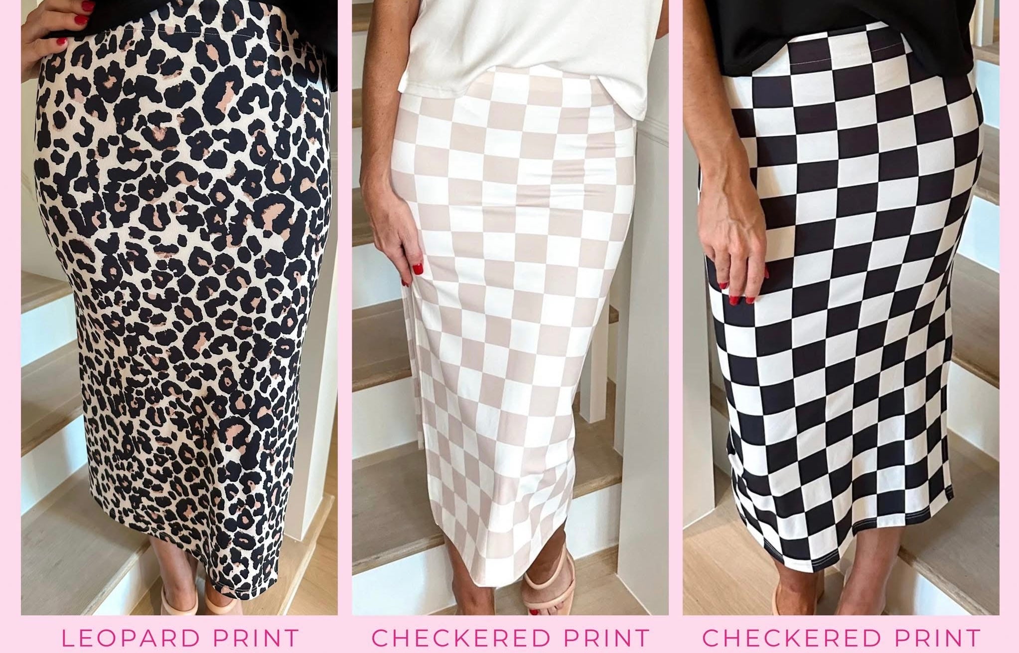 Checkmate & Cheetah MIDI Skirts