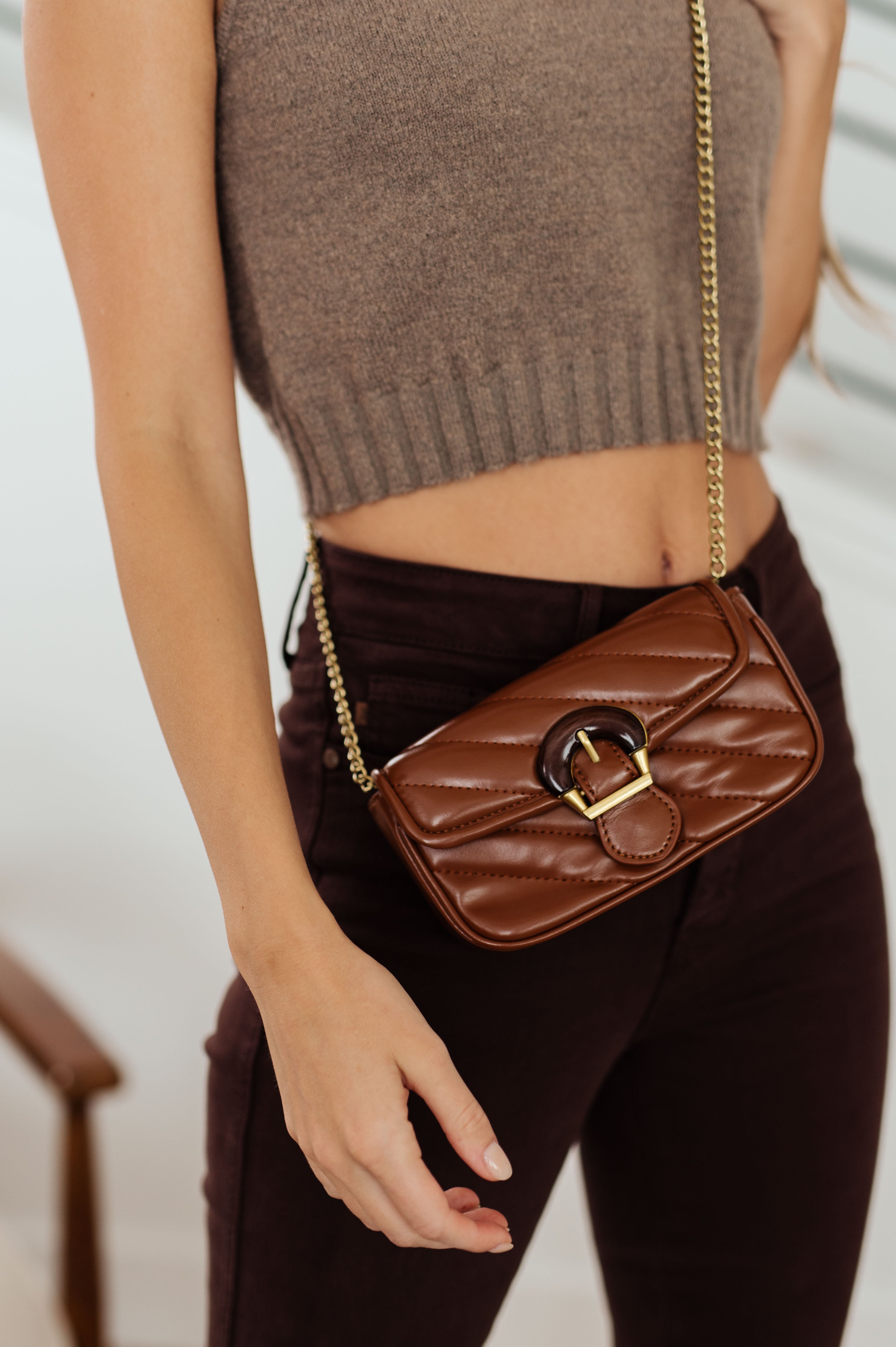 Accessories Classic Beauty Quilted Clutch in Brown