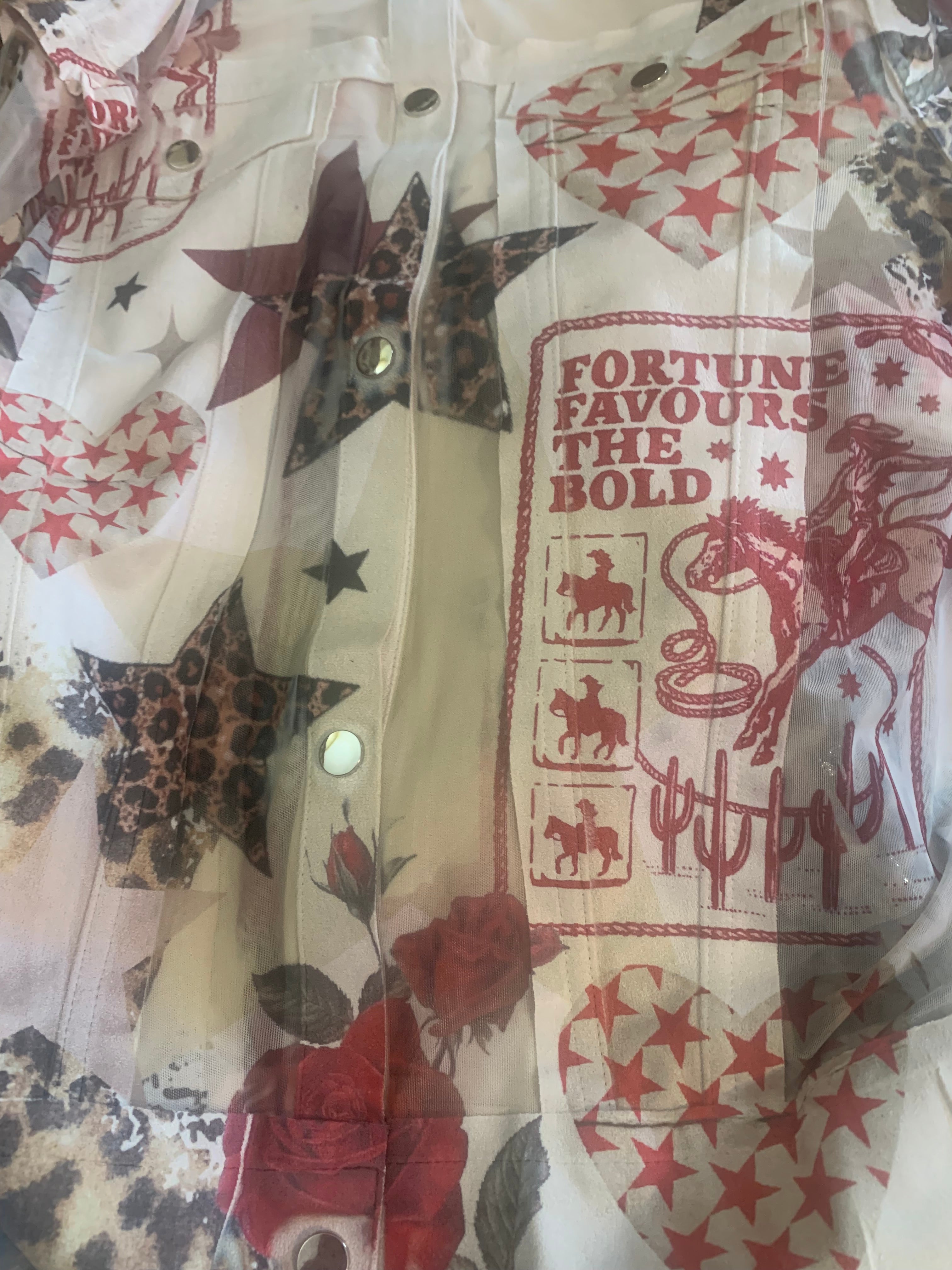 Starlit Leopard and Rose Suede & Mesh Jacket