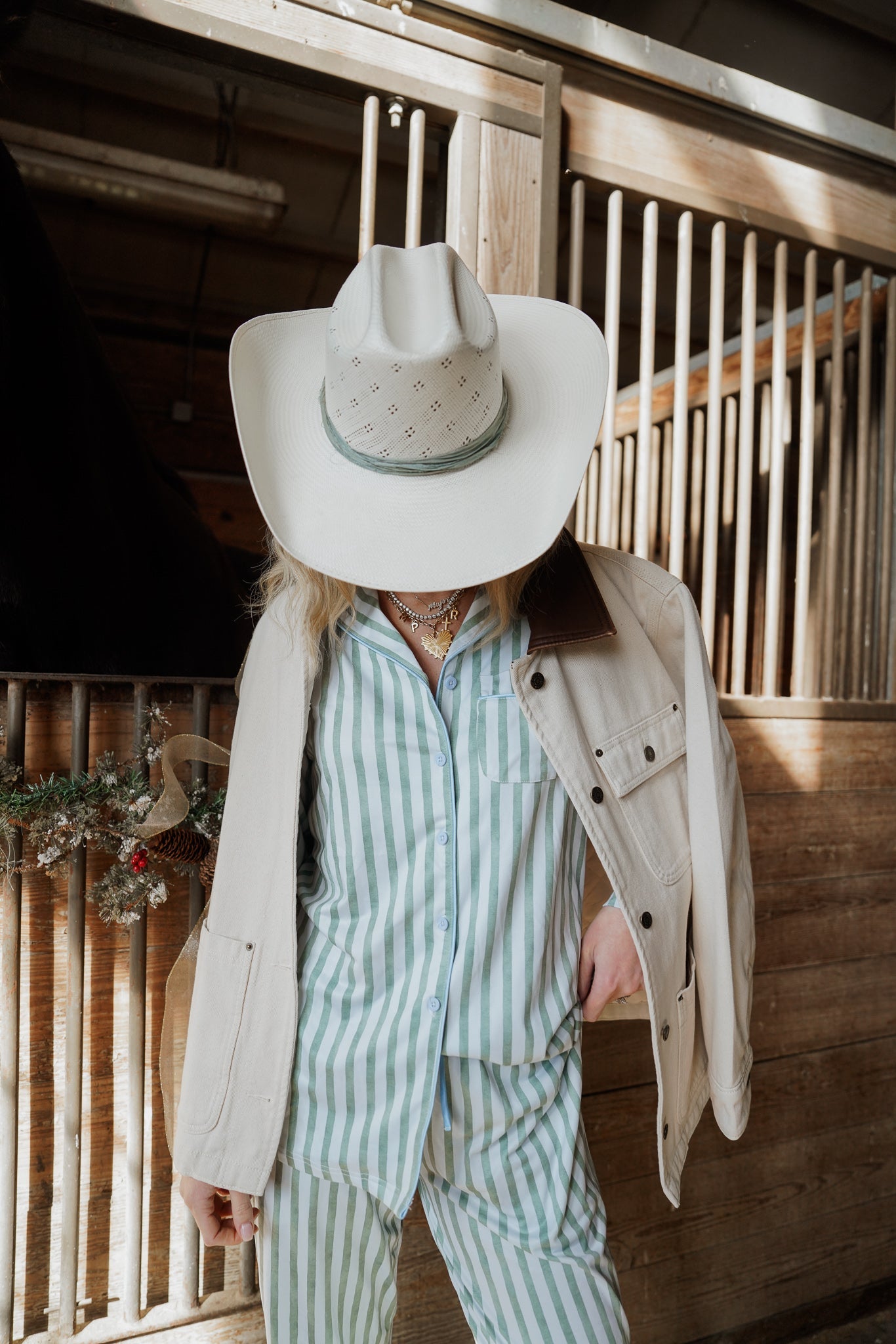Pajamas Blue Spruce Stripes - Long Pajama Set
