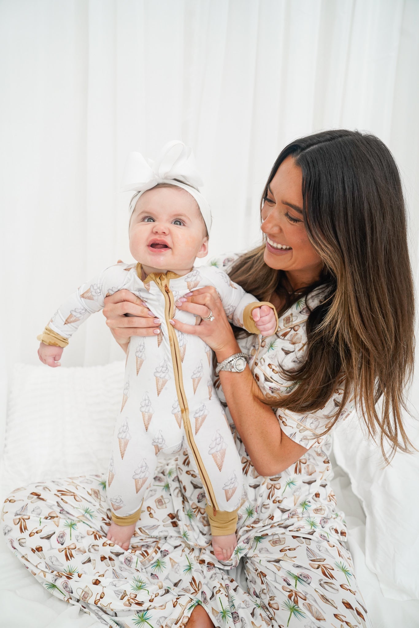 Pajamas Neutral Coastal Cocktail - Short Sleeve + Pant Pajama Set