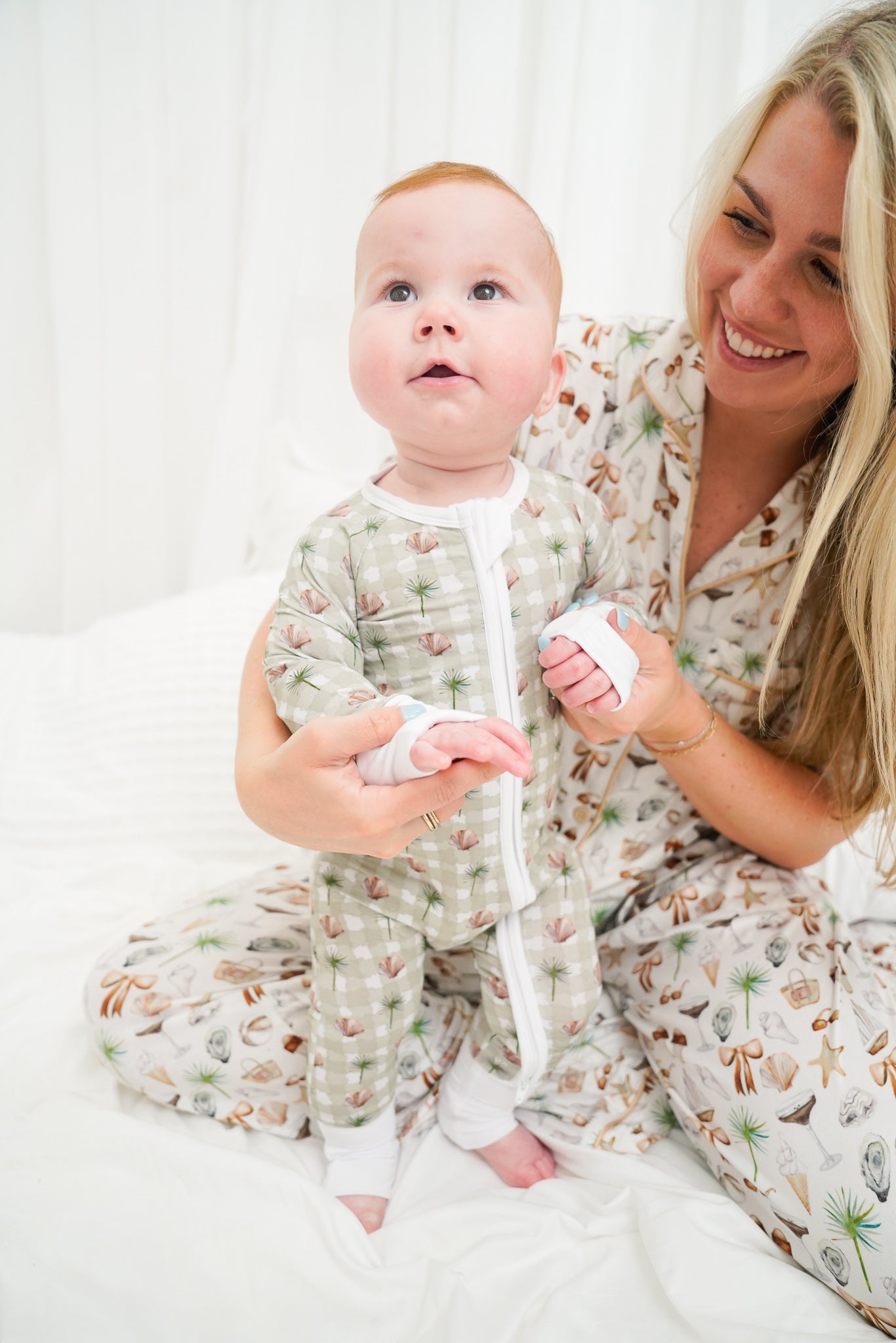 Pajamas Neutral Coastal Cocktail - Short Sleeve + Pant Pajama Set