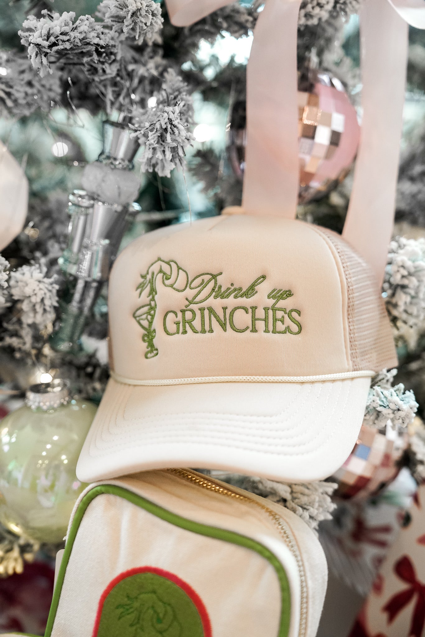 Hat Drink Up Grinches - Tan Foam Trucker Hat