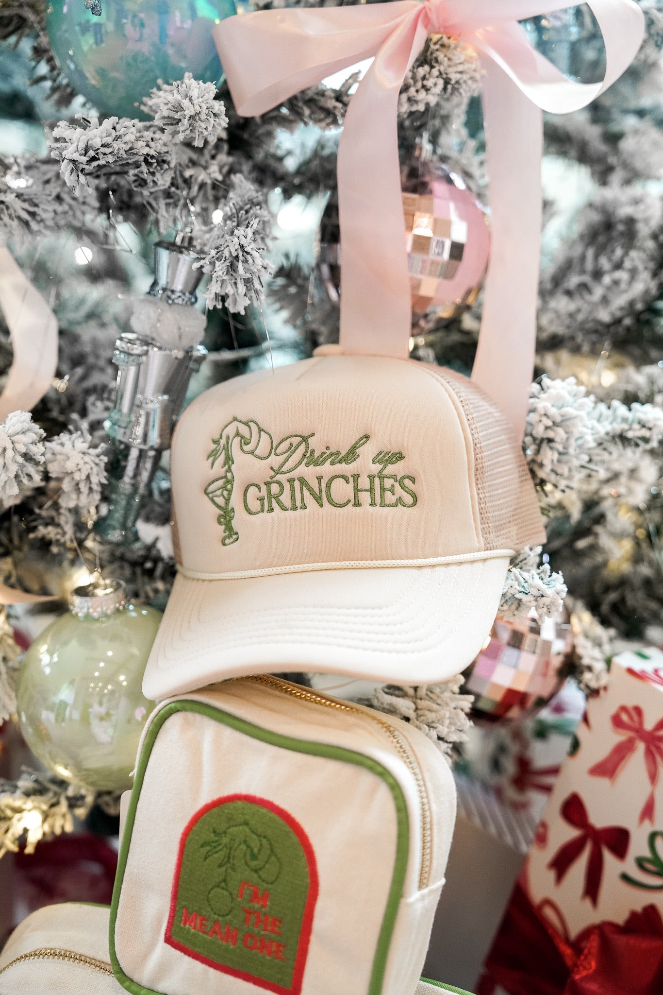 Hat Drink Up Grinches - Tan Foam Trucker Hat