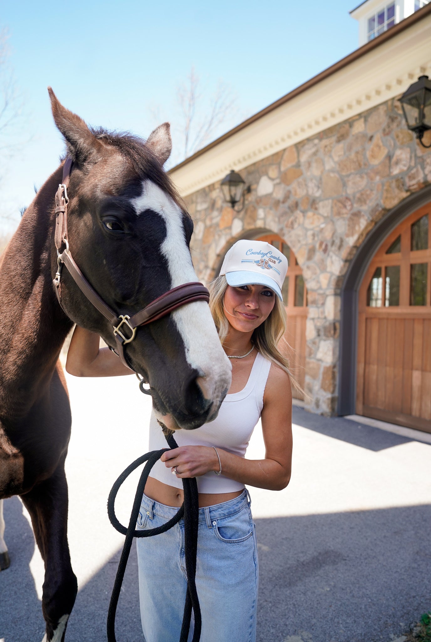 Hat Cowboy Country Club - Denim Vintage Trucker Hat