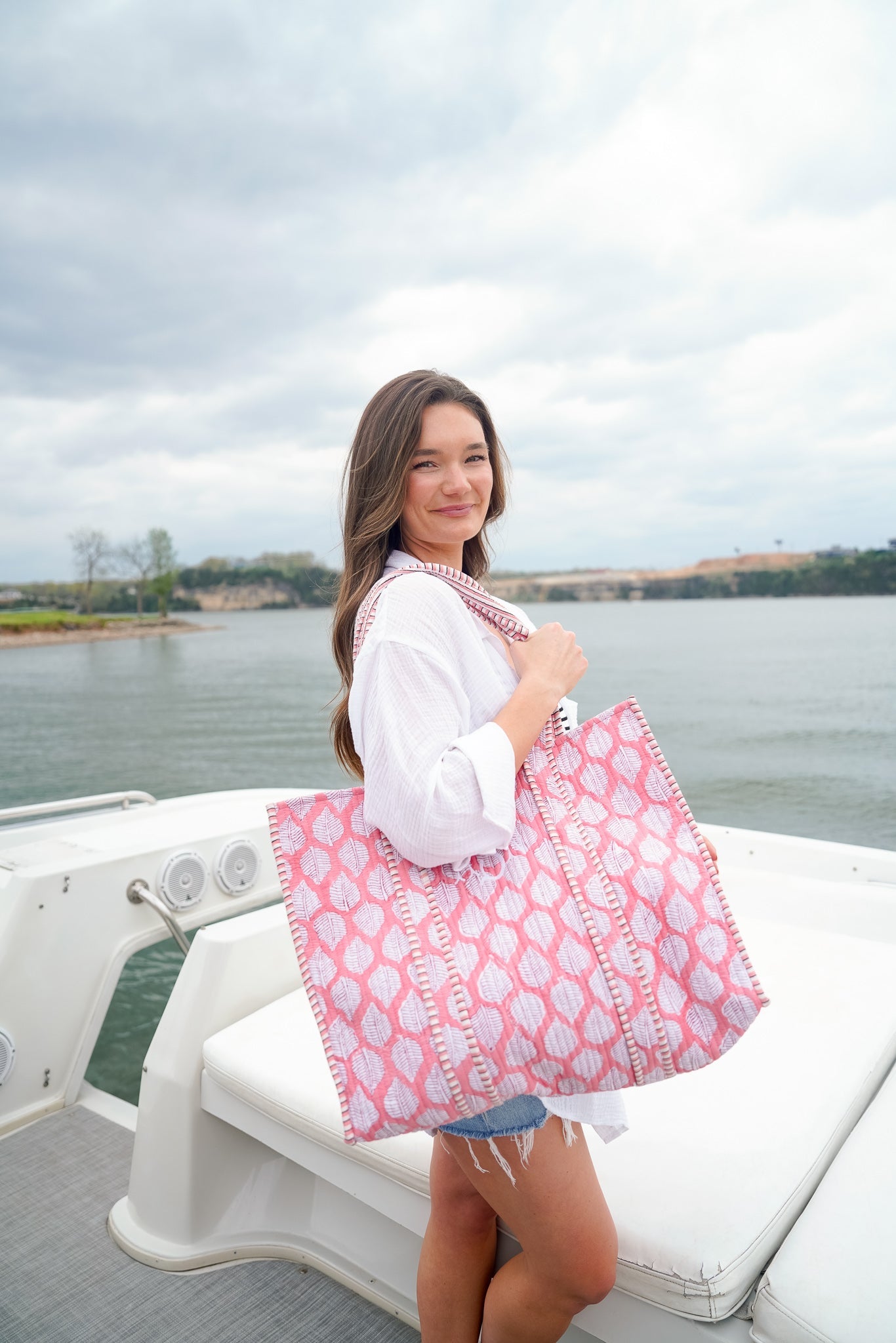 Travel Bag Quilted Block-Print - Aubrey Collection