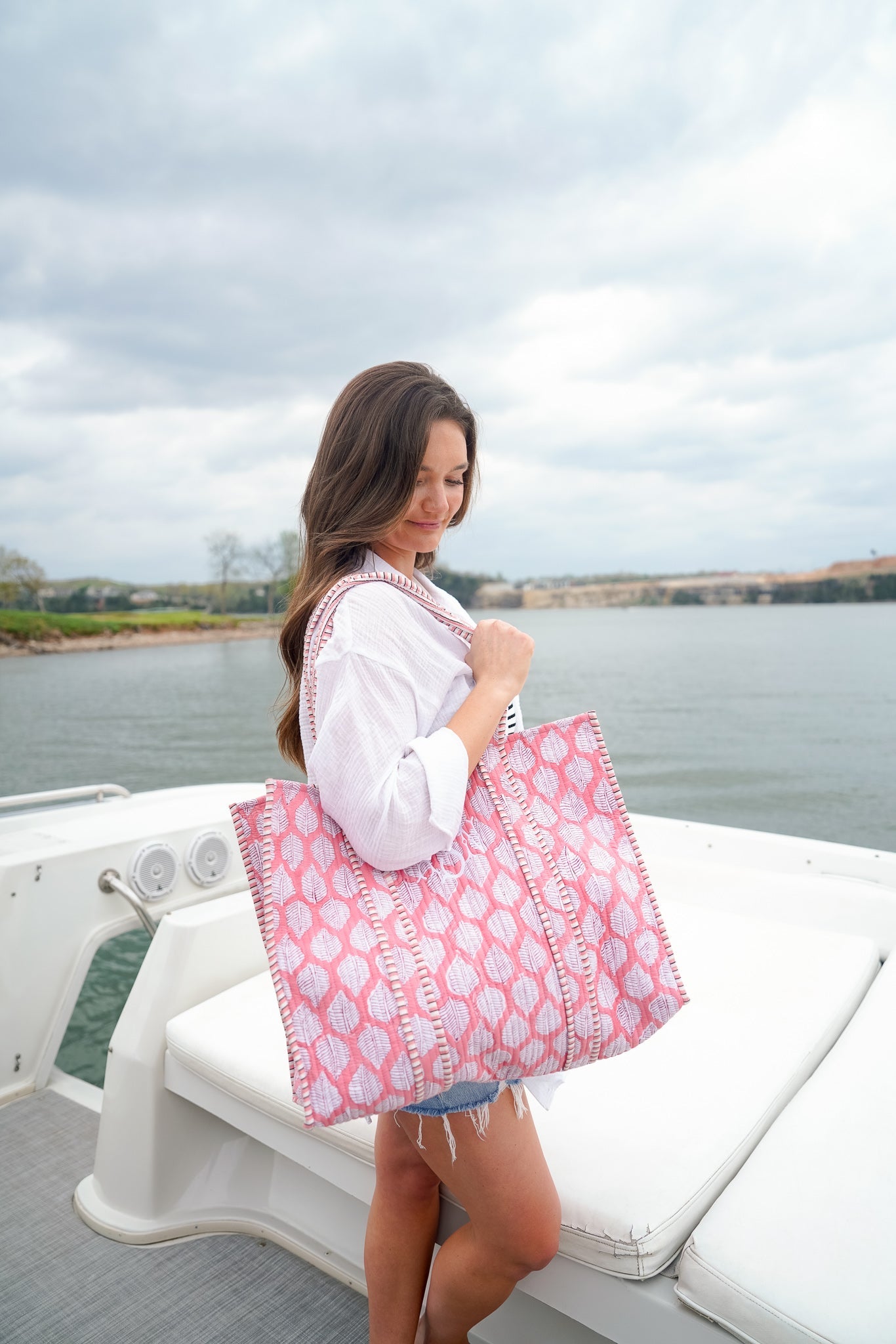 Travel Bag Quilted Block-Print - Aubrey Collection