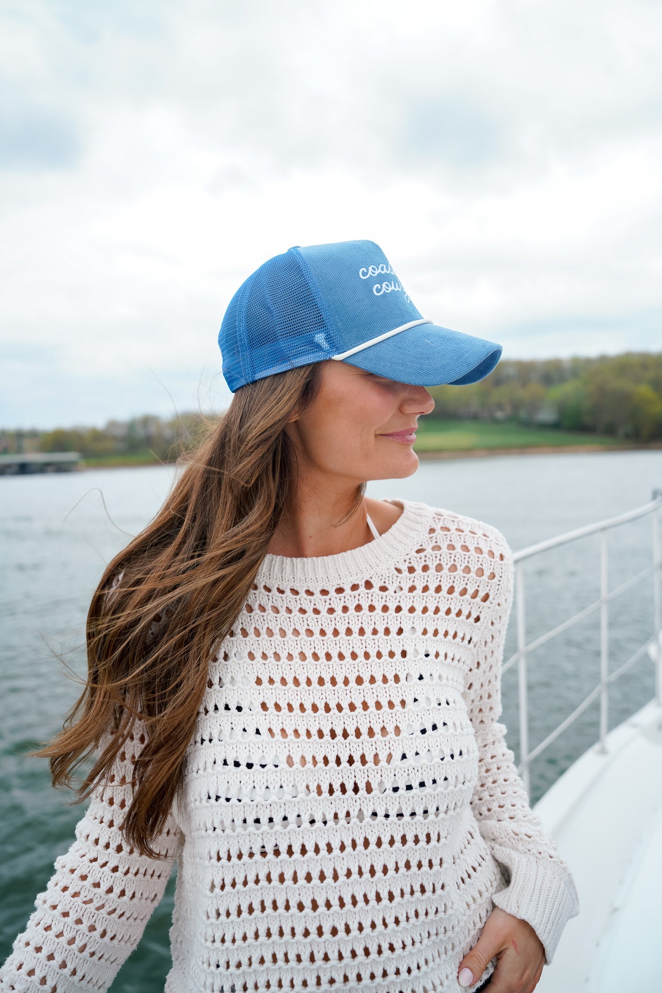 Hat Coastal Cowgirl - Blue Corduroy Trucker Hat