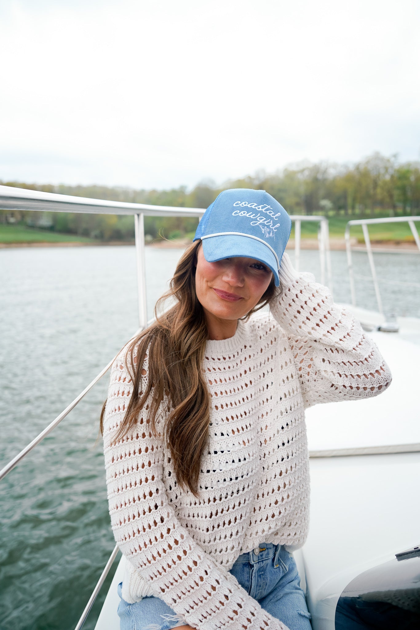 Hat Coastal Cowgirl - Blue Corduroy Trucker Hat