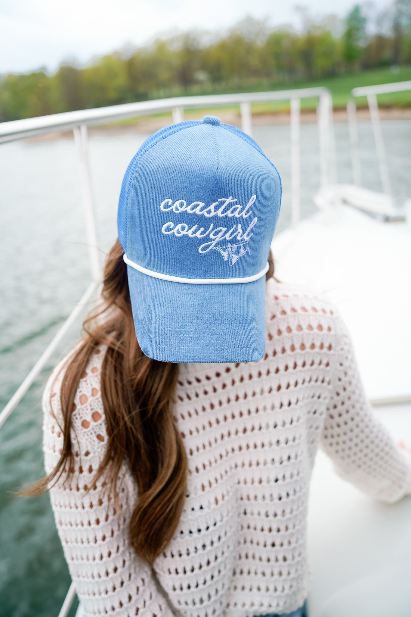 Hat Coastal Cowgirl - Blue Corduroy Trucker Hat