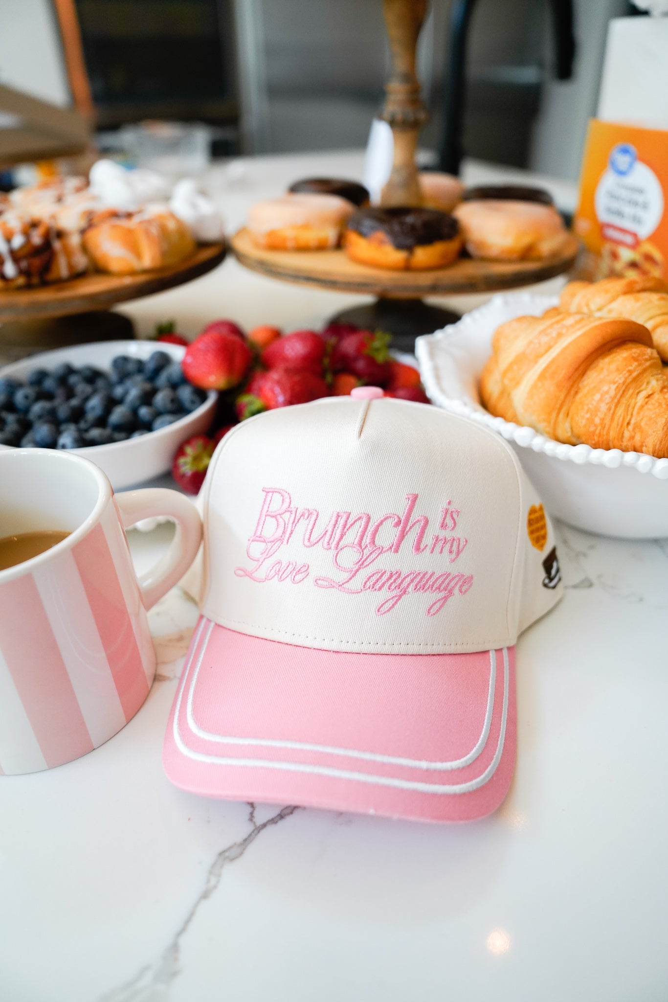 Hat Brunch is my Love Language - Pink Vintage Trucker Hat