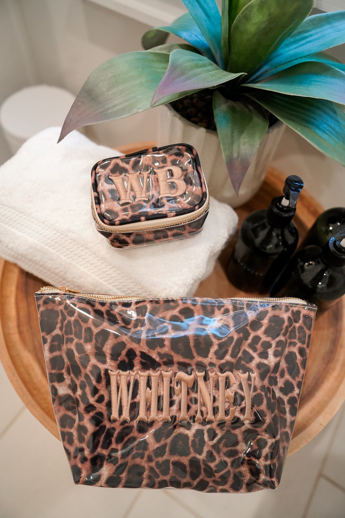 Makeup Bag Leopard - Custom Jewelry Case - PREORDER