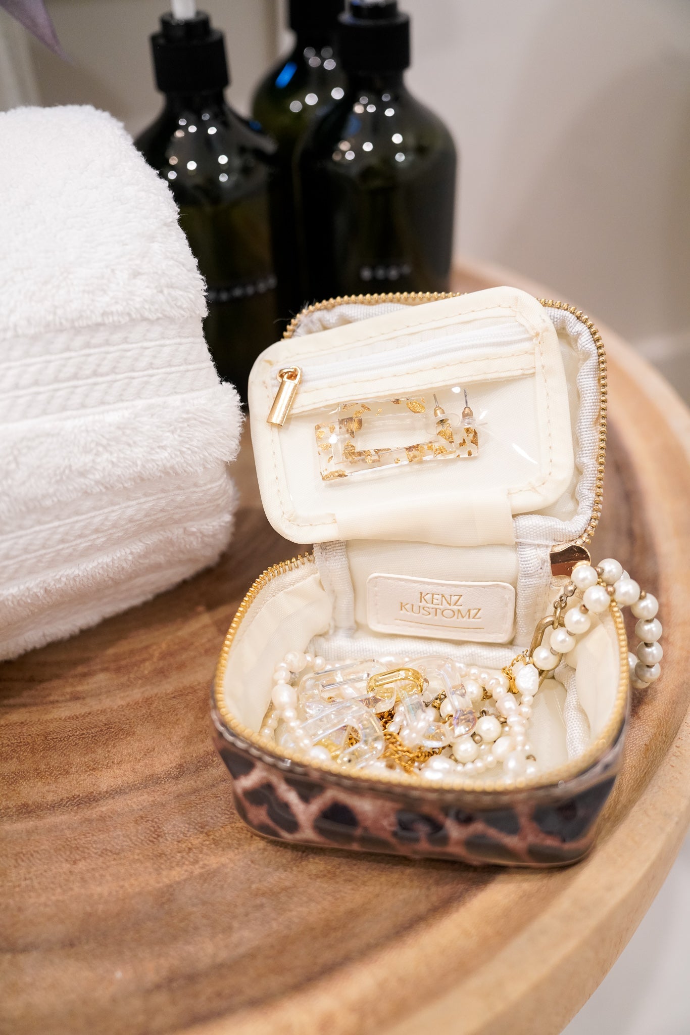 Makeup Bag Leopard - Custom Jewelry Case - PREORDER